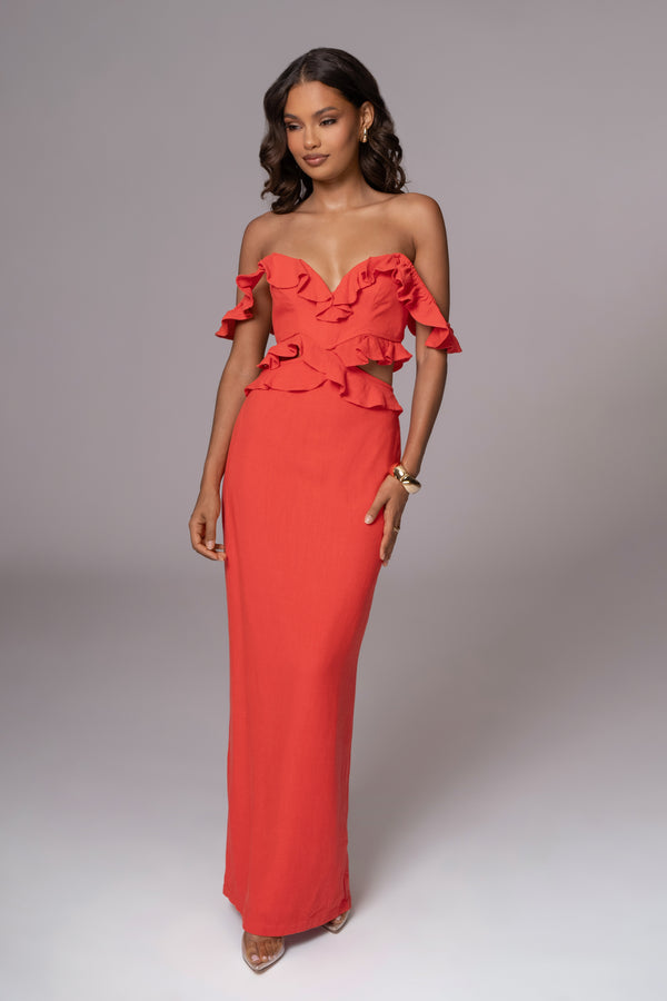 Robe maxi en lin Coral Brighter Days