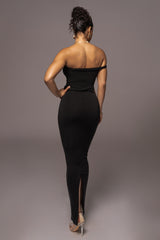 Black One Of One Maxi Dress - JLUXLABEL