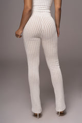 White Better Together Ribbed Pants - JLUXLABEL