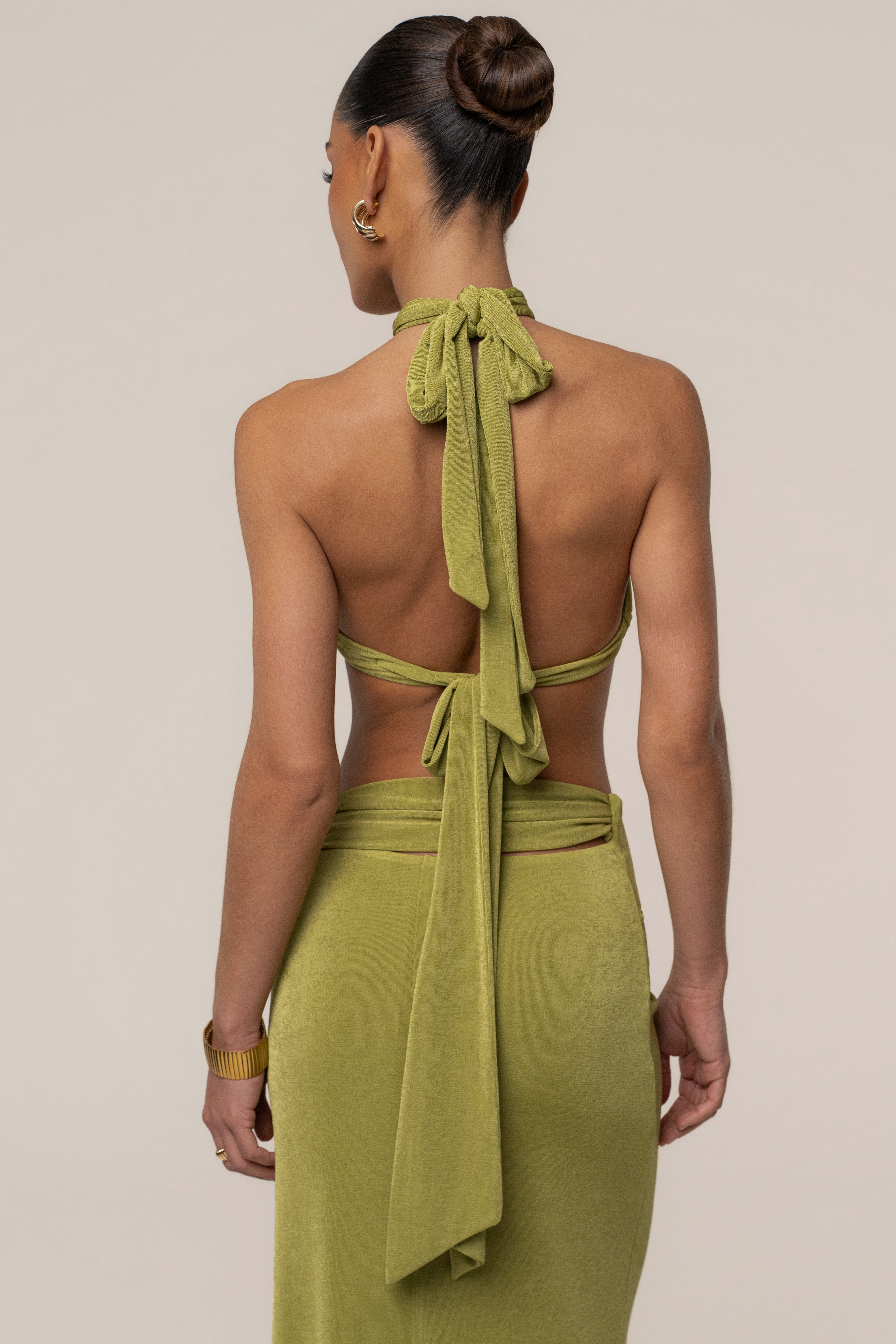 Lime City After Dark skirt set by JLUXLABEL featuring a stylish matching top and skirt ensemble, perfect for fashionable occasions.