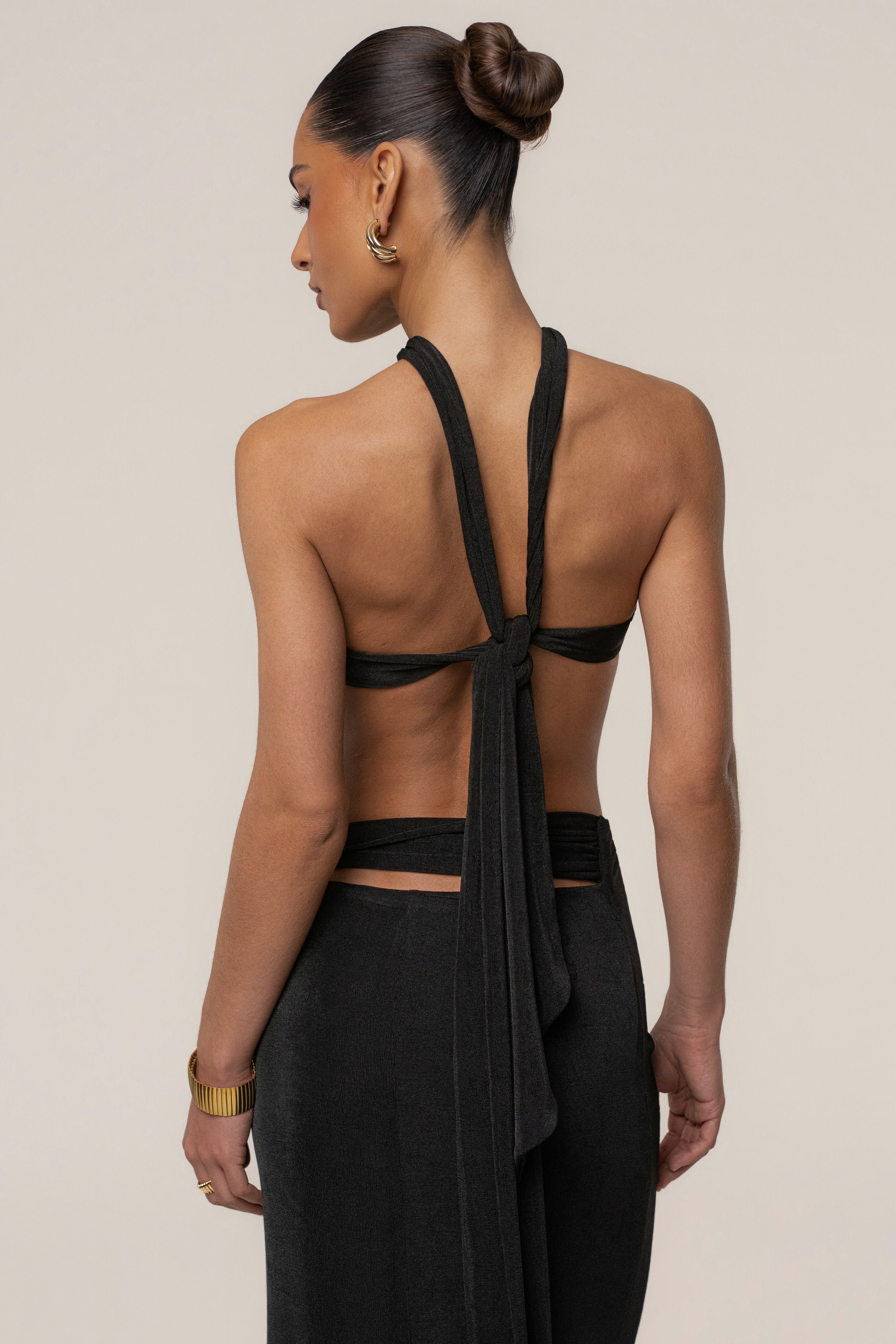 JLUXLABEL Black City After Dark skirt set featuring a stylish top and matching skirt, perfect for trendy evening wear.