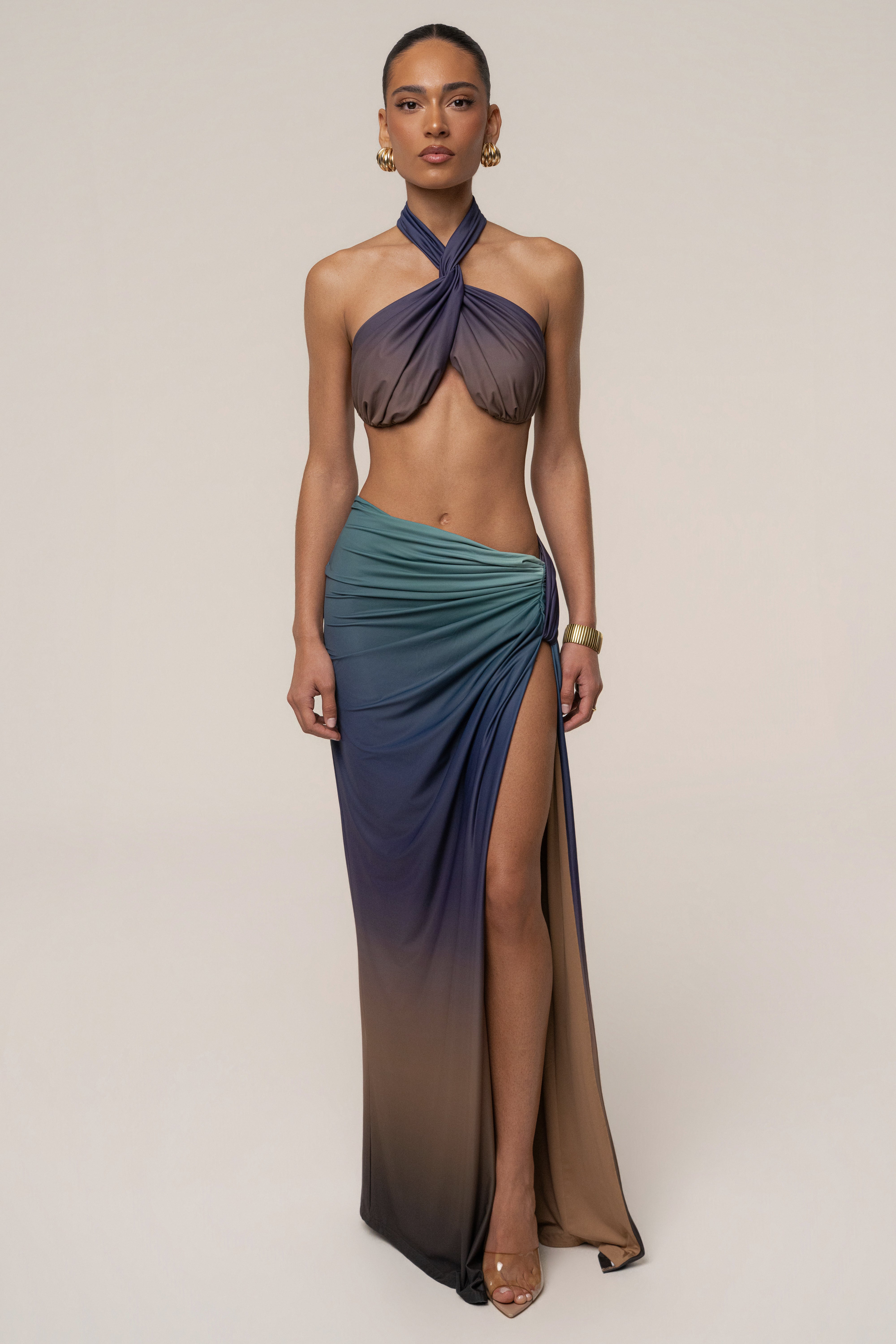 JLUXLABEL Lunar Shadow City After Dark skirt set with stylish top and matching skirt, perfect for evening wear.
