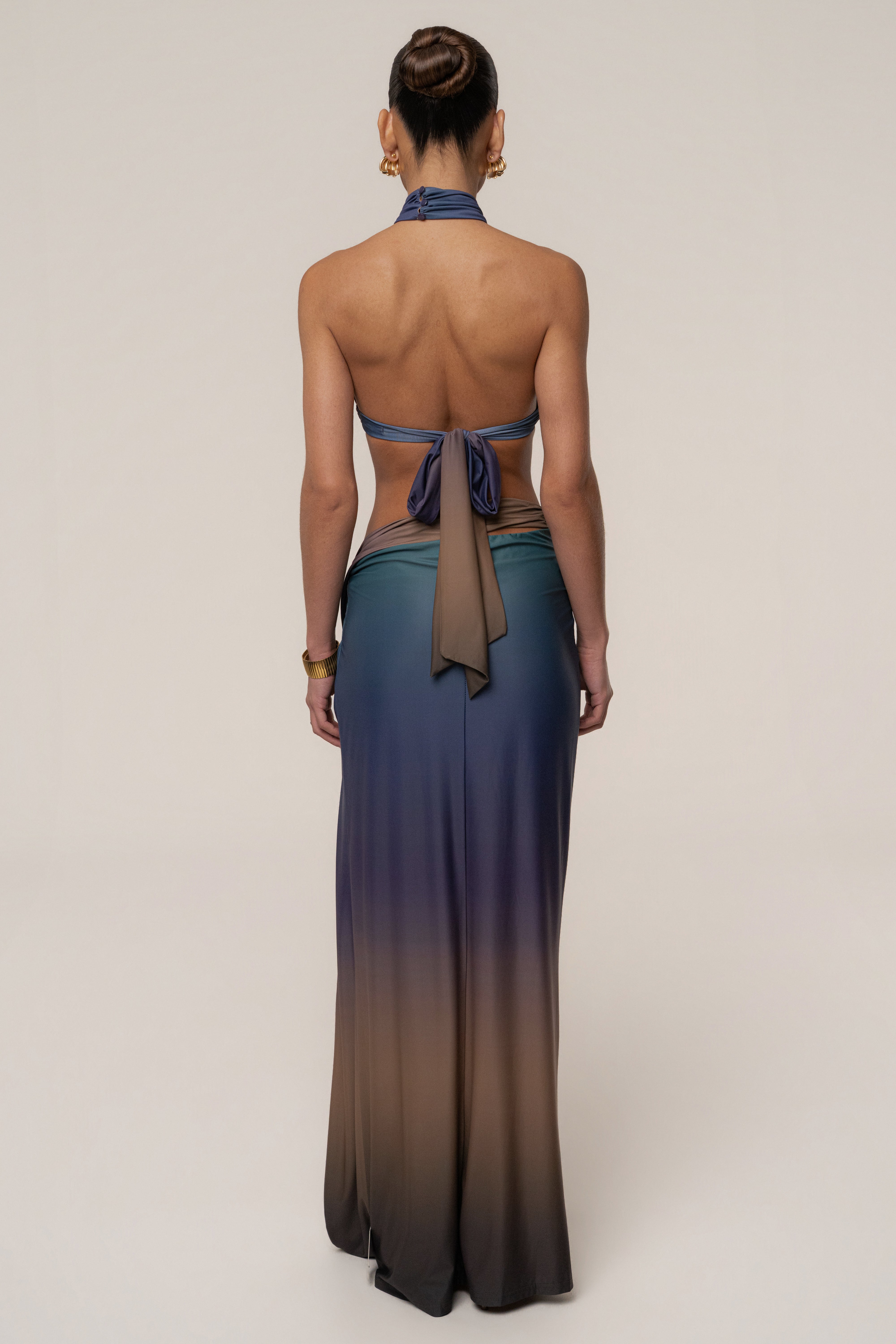 JLUXLABEL Lunar Shadow City After Dark skirt set featuring a stylish, dark-toned matching top and skirt ensemble.