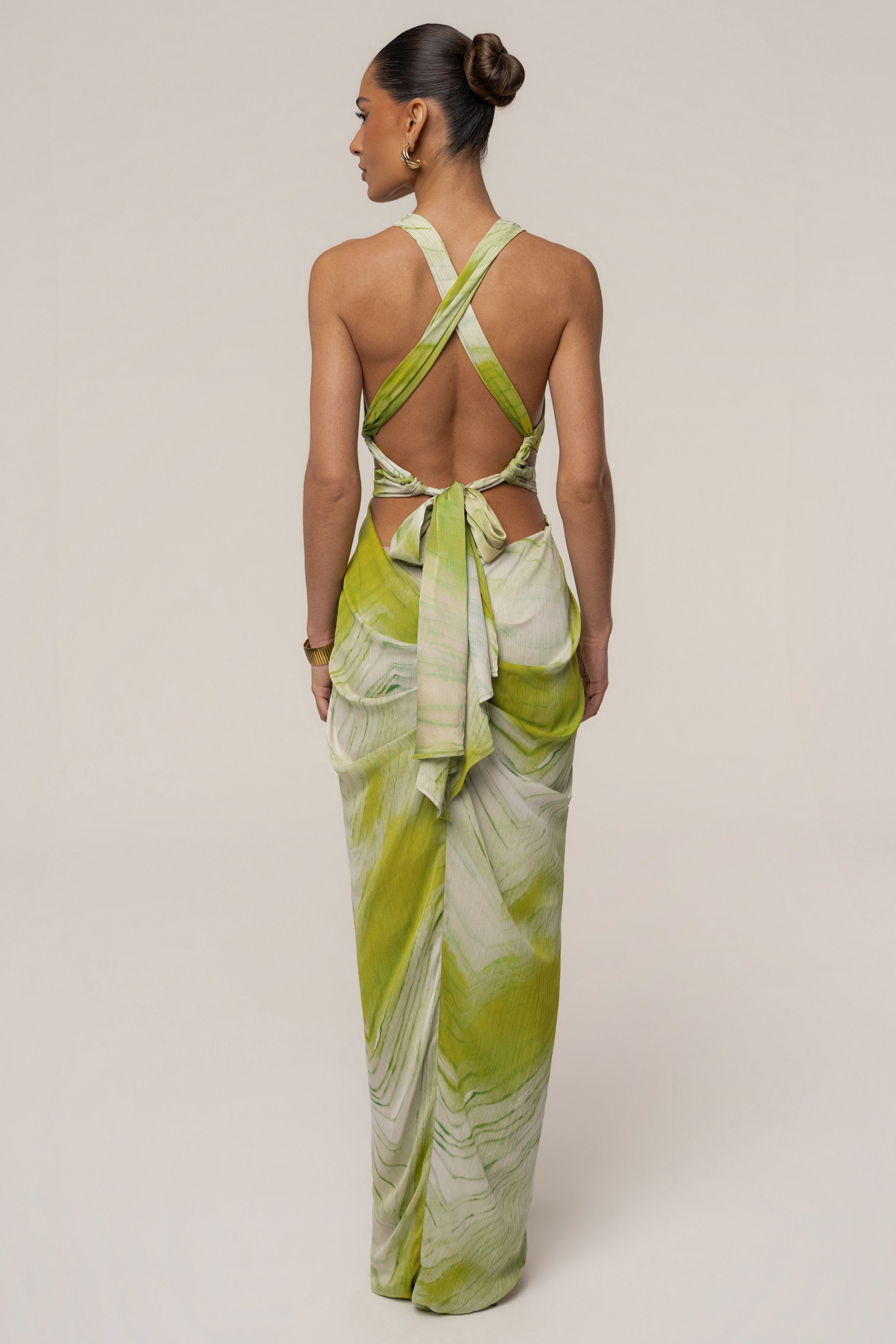 Lime Coastline Maxi Dress by JLUXLABEL featuring a flowing silhouette and vibrant color, perfect for summer occasions.