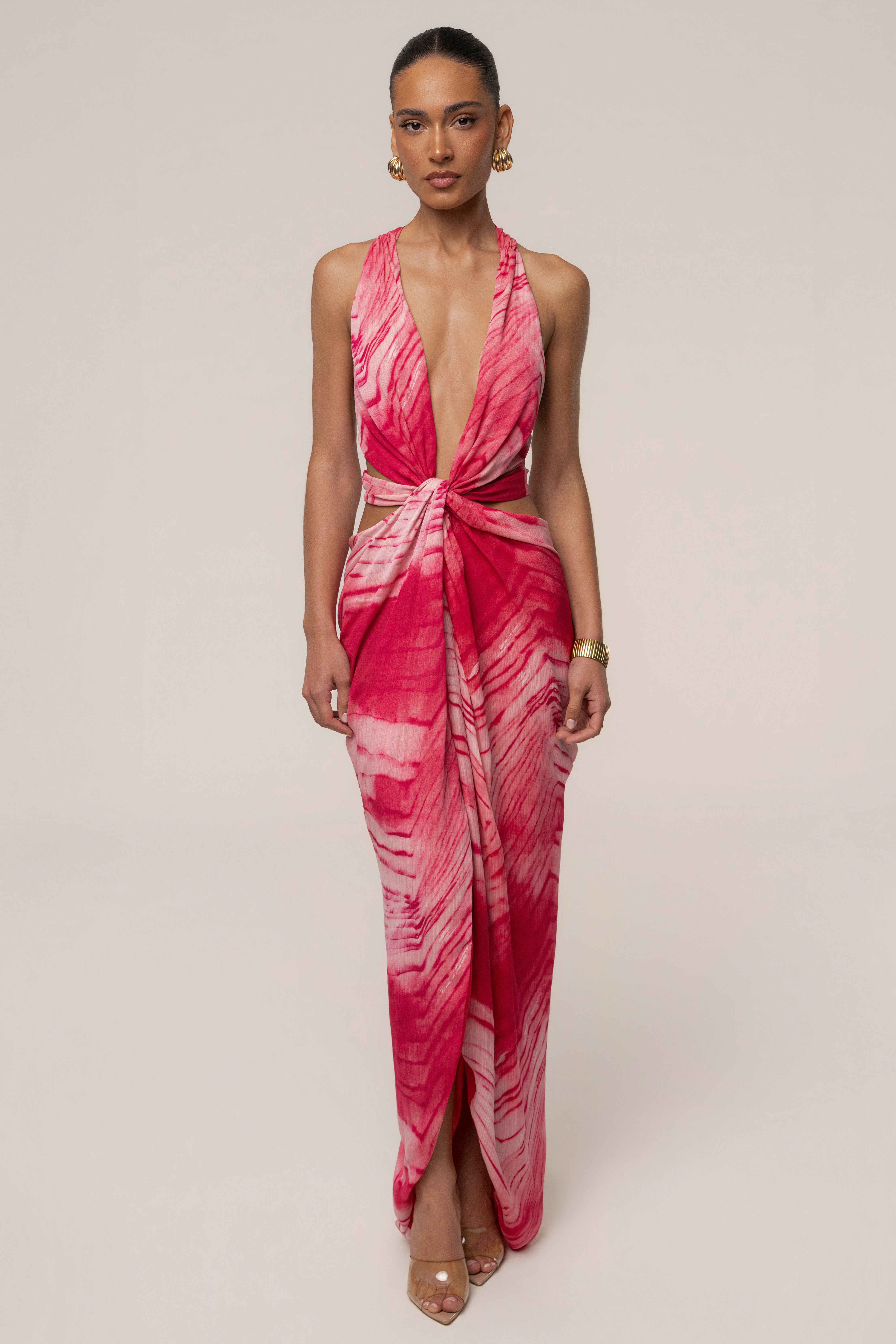 JLUXLABEL Cherry Coastline Maxi Dress featuring a flowing design and vibrant cherry print, perfect for summer and casual occasions.