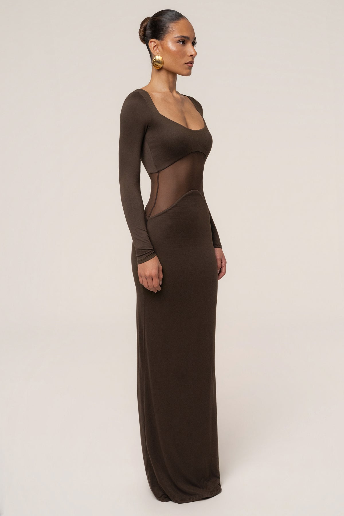 Chocolate Glitz Hour Maxi Dress - JLUXLABEL