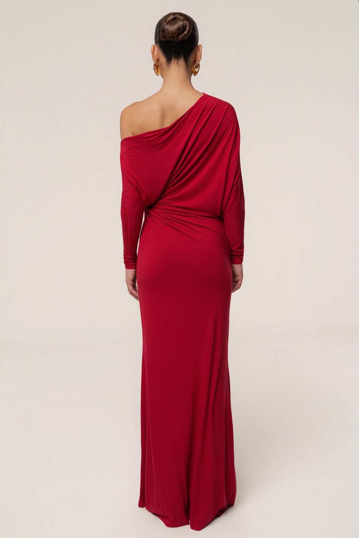 Red Eternal Obsession Maxi Dress by JLUXLABEL featuring flowing fabric and elegant design, perfect for formal occasions.