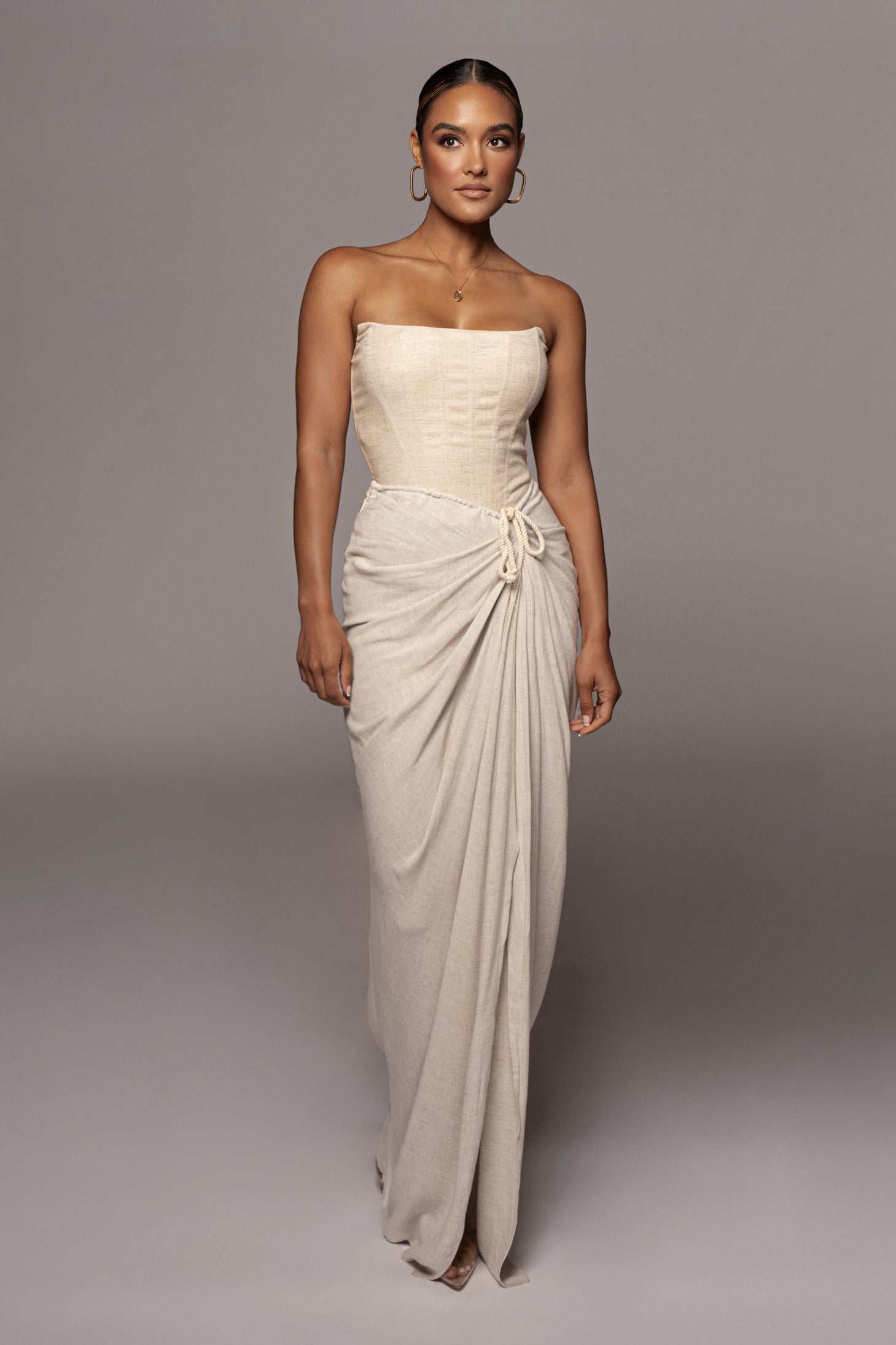 Natural Fenix Reversible Linen Corset - JLUXLABEL