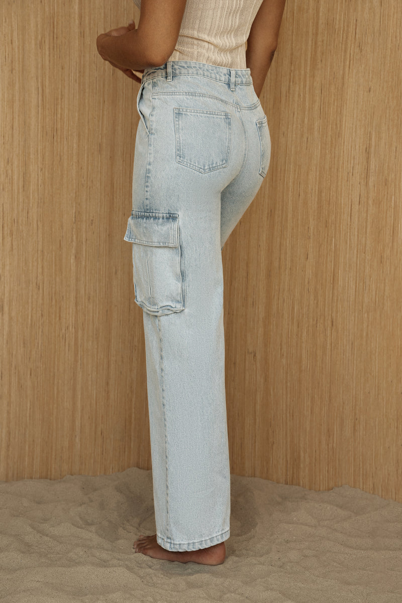 Medium Wash Denim Val Slouch Cargo Jeans – JLUXLABEL
