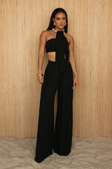 Black After Sunset Pleated Pants - JLUXLABEL