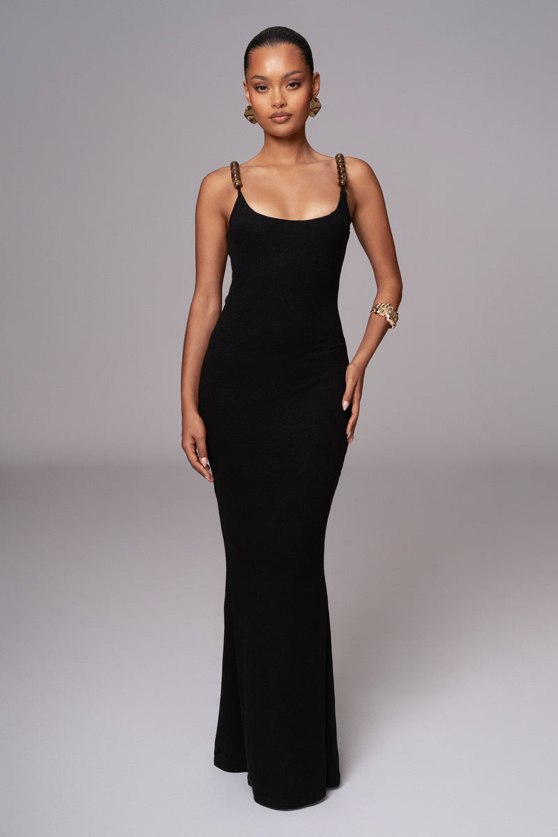 Robe maxi d'évasion nautique noire