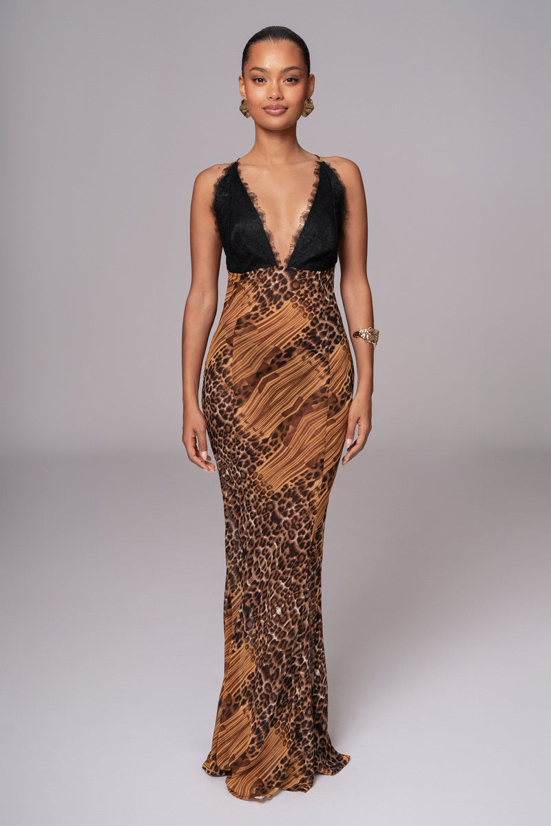 Leopard Print Keily Maxi Dress