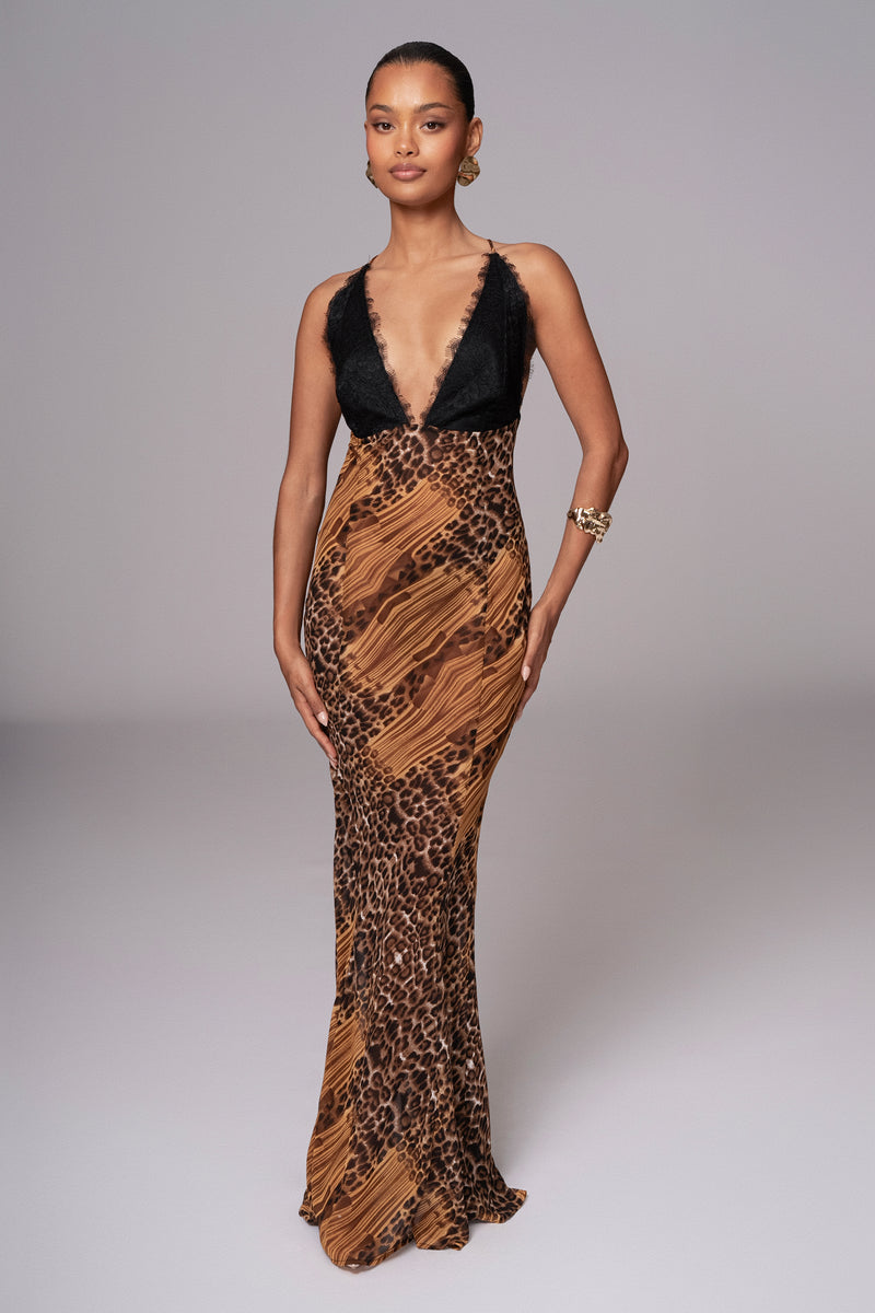 Leopard print ball gown hotsell