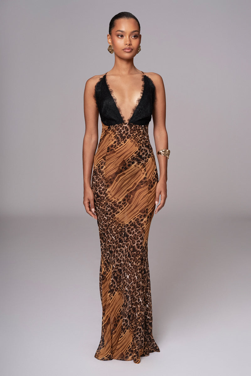 Leopard Print Keily Maxi Dress