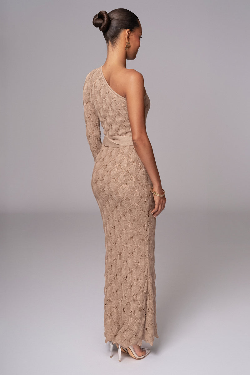 Beige La Costa One Shoulder Dress