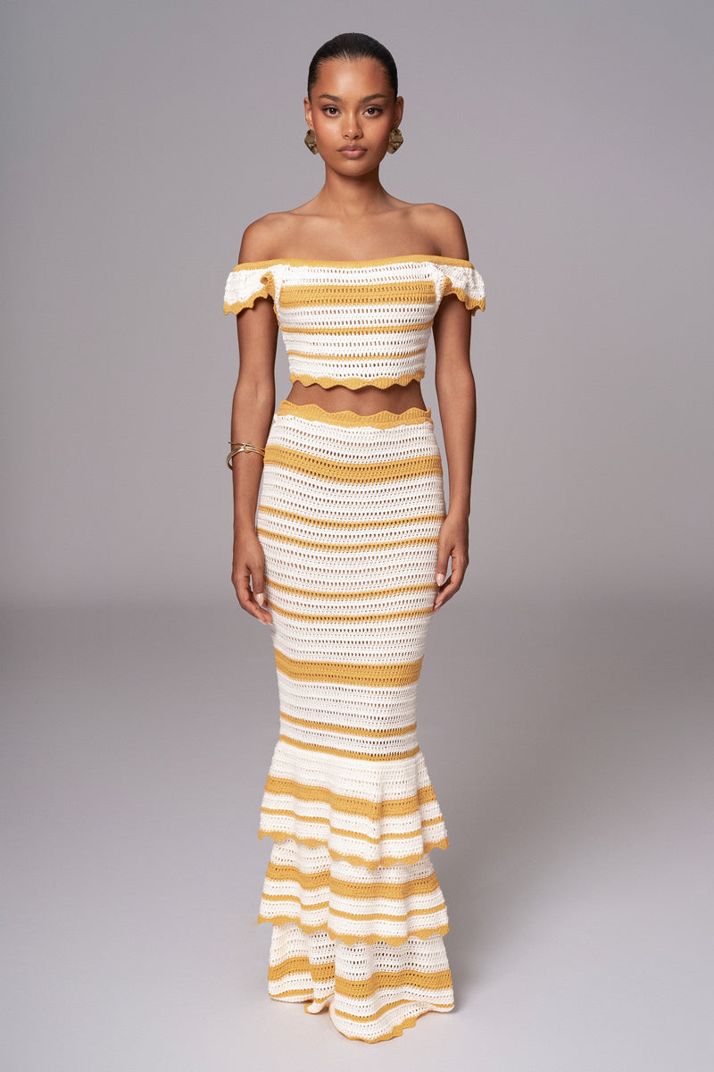 Yellow Corazon Ruffle Skirt Set