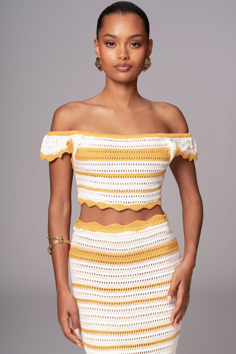 Yellow Corazon Ruffle Skirt Set