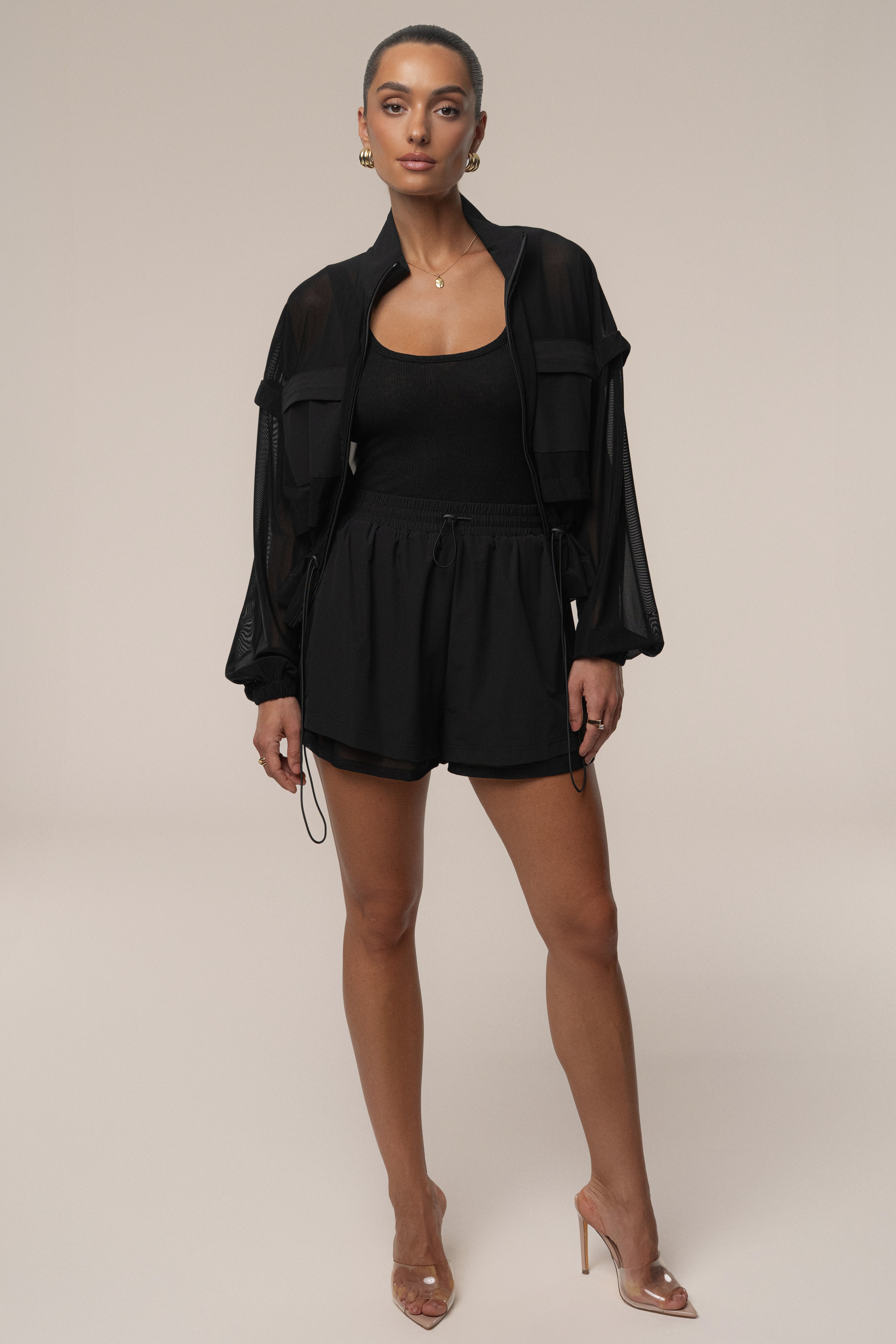 Black Velocity Nylon Shorts - JLUXLABEL