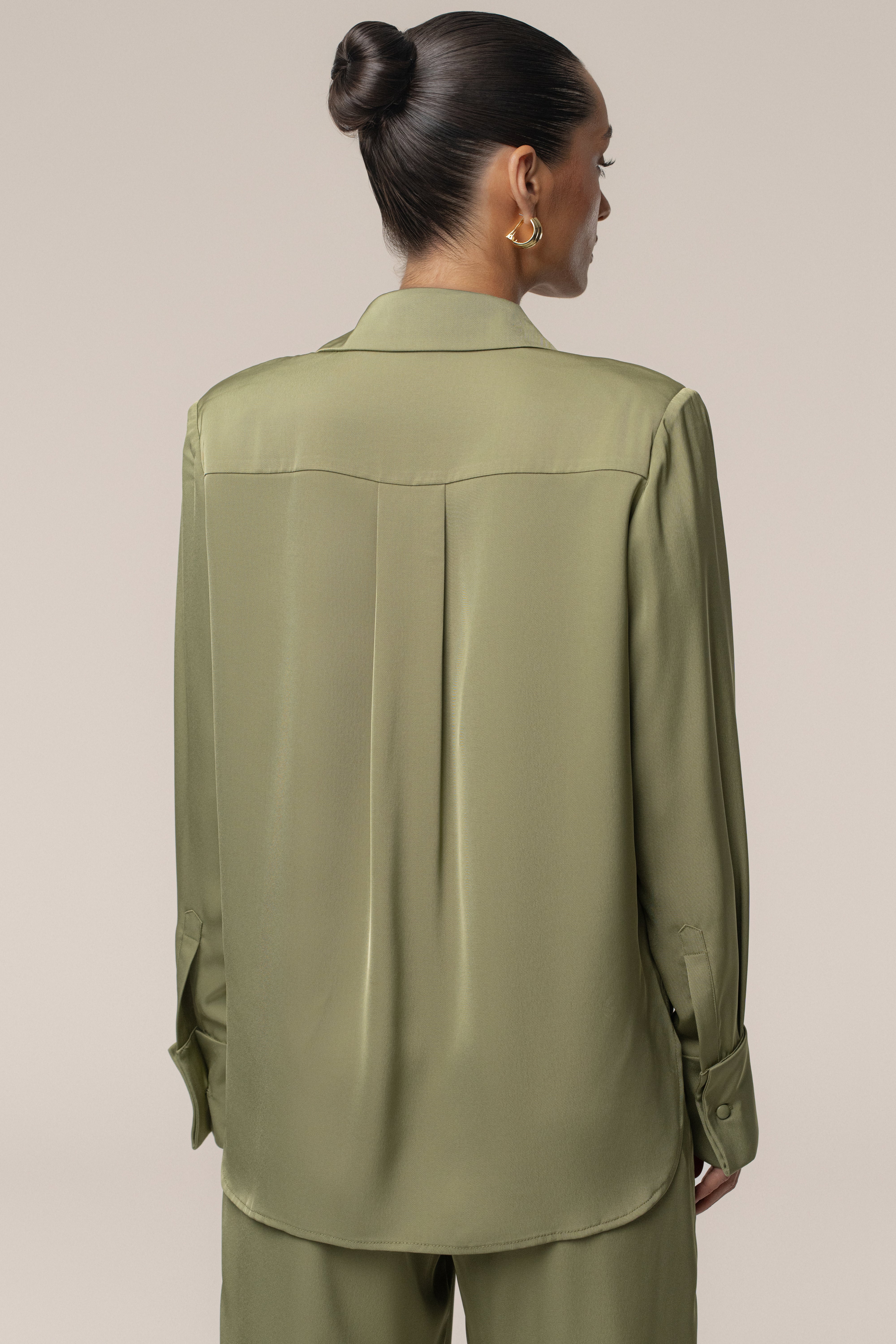 Olive Misty Button Up - JLUXLABEL