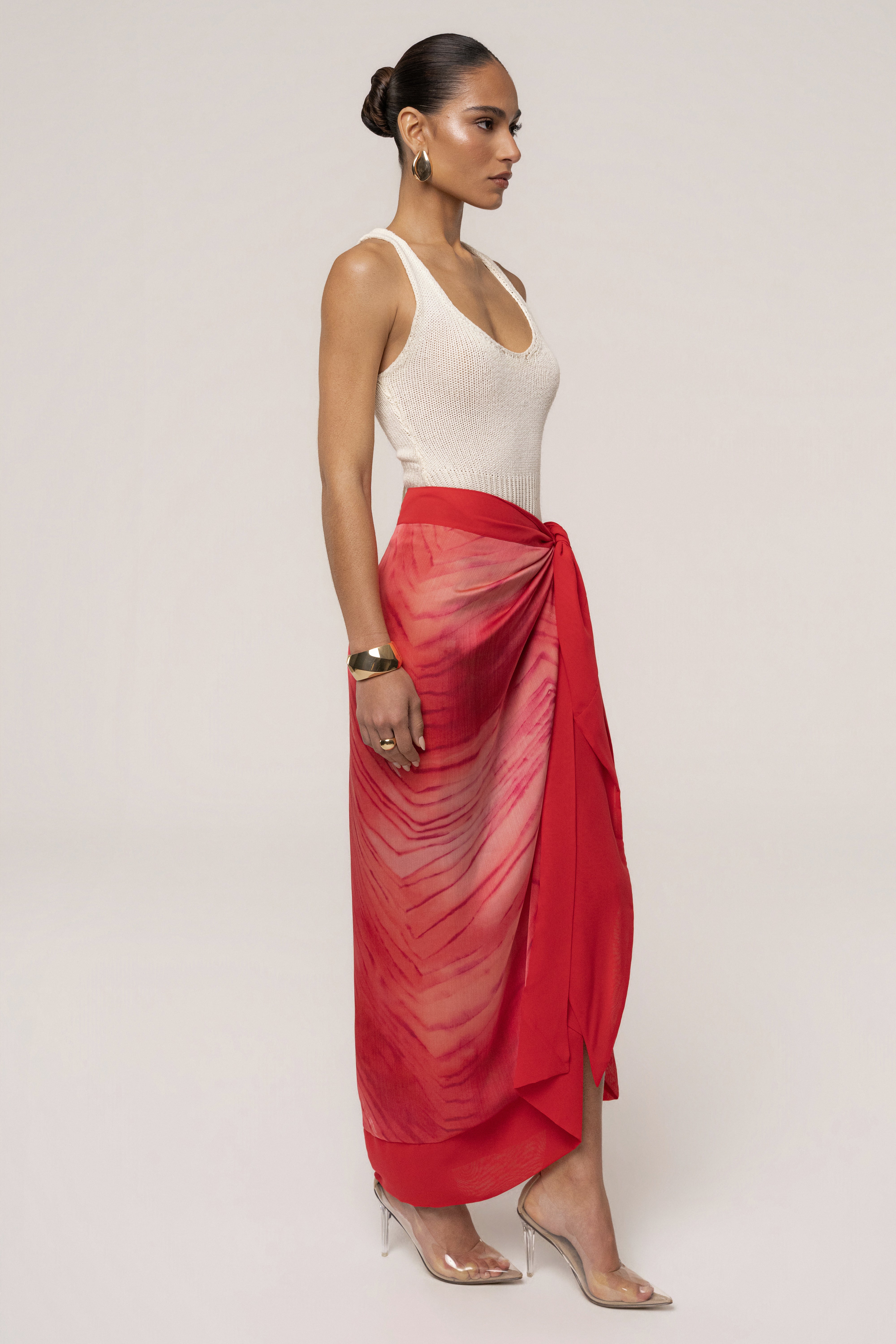 Red Bahía Wrap Skirt