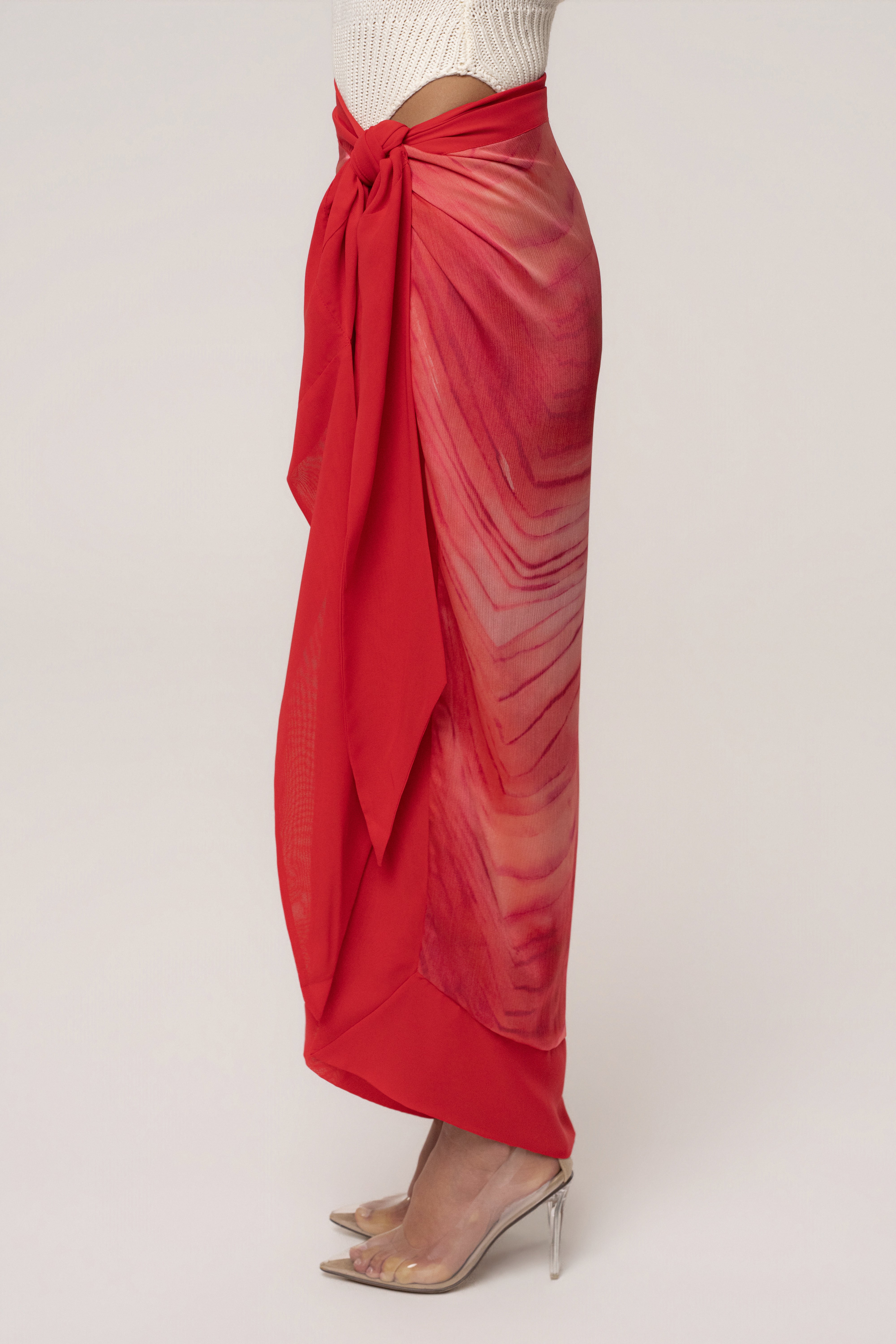 Red Bahía Wrap Skirt