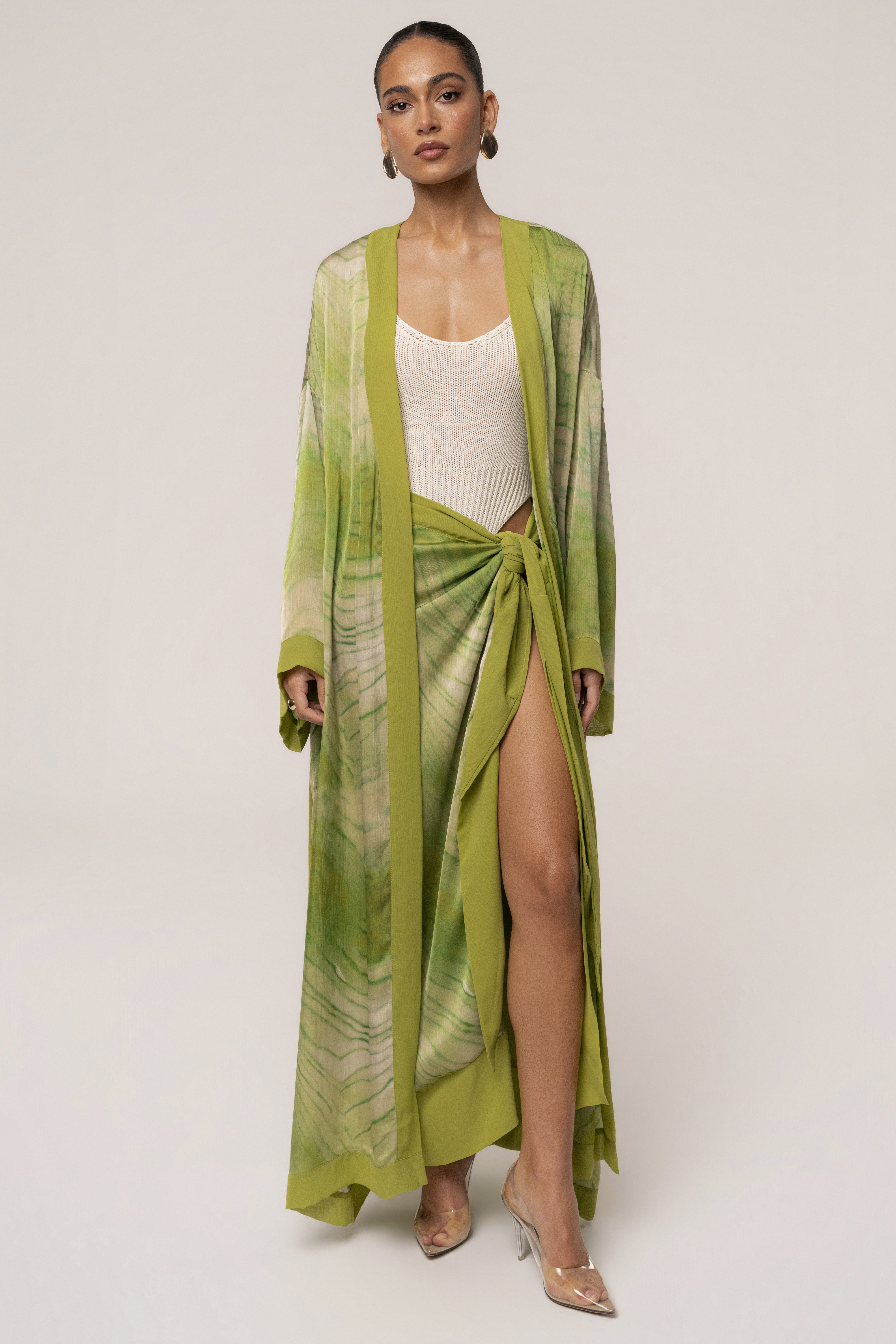 Green Bahía Satin Duster