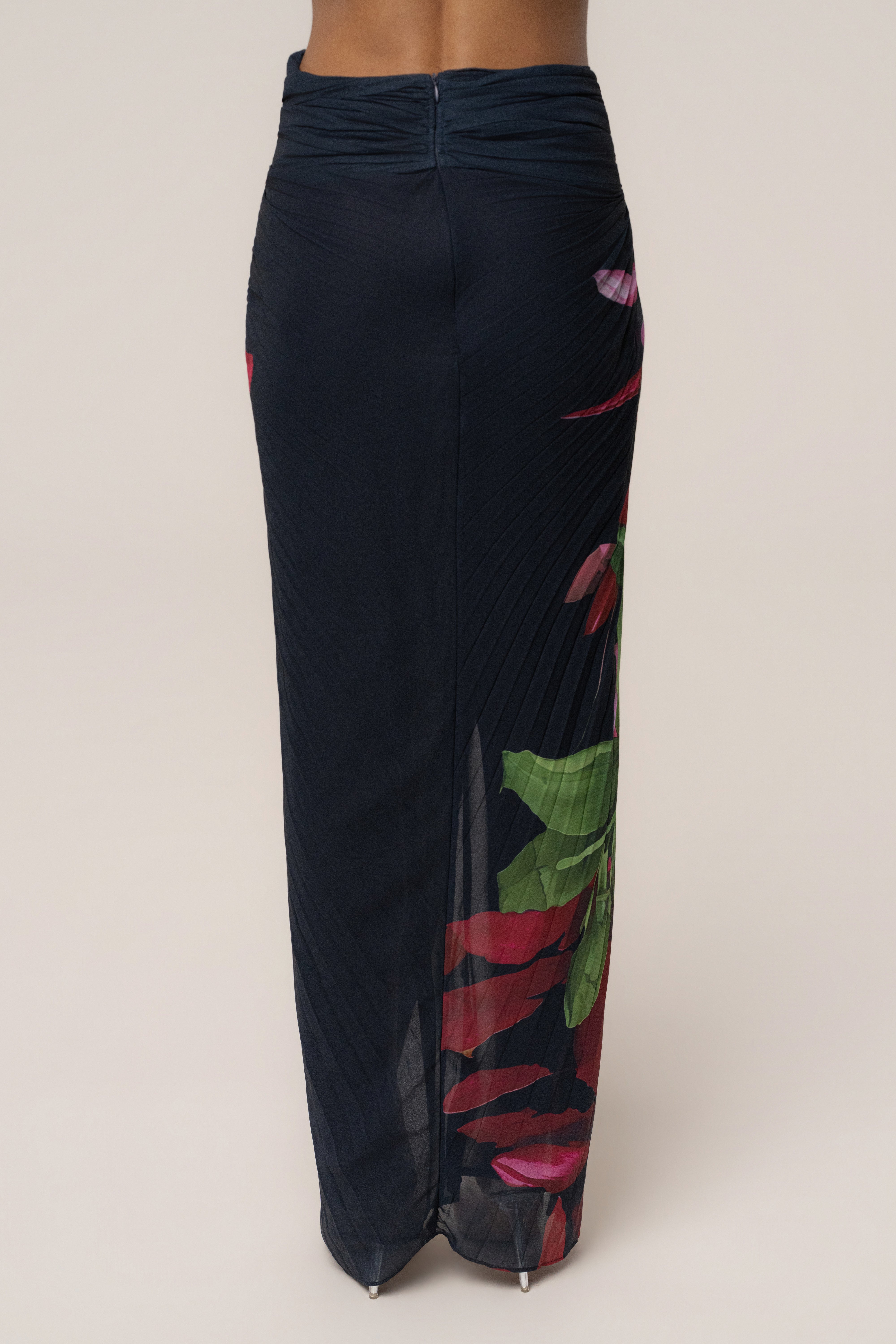 Navy Havana pleat skirt set by JLUXLABEL, featuring a stylish pleated skirt and matching top, perfect for chic daytime wear.