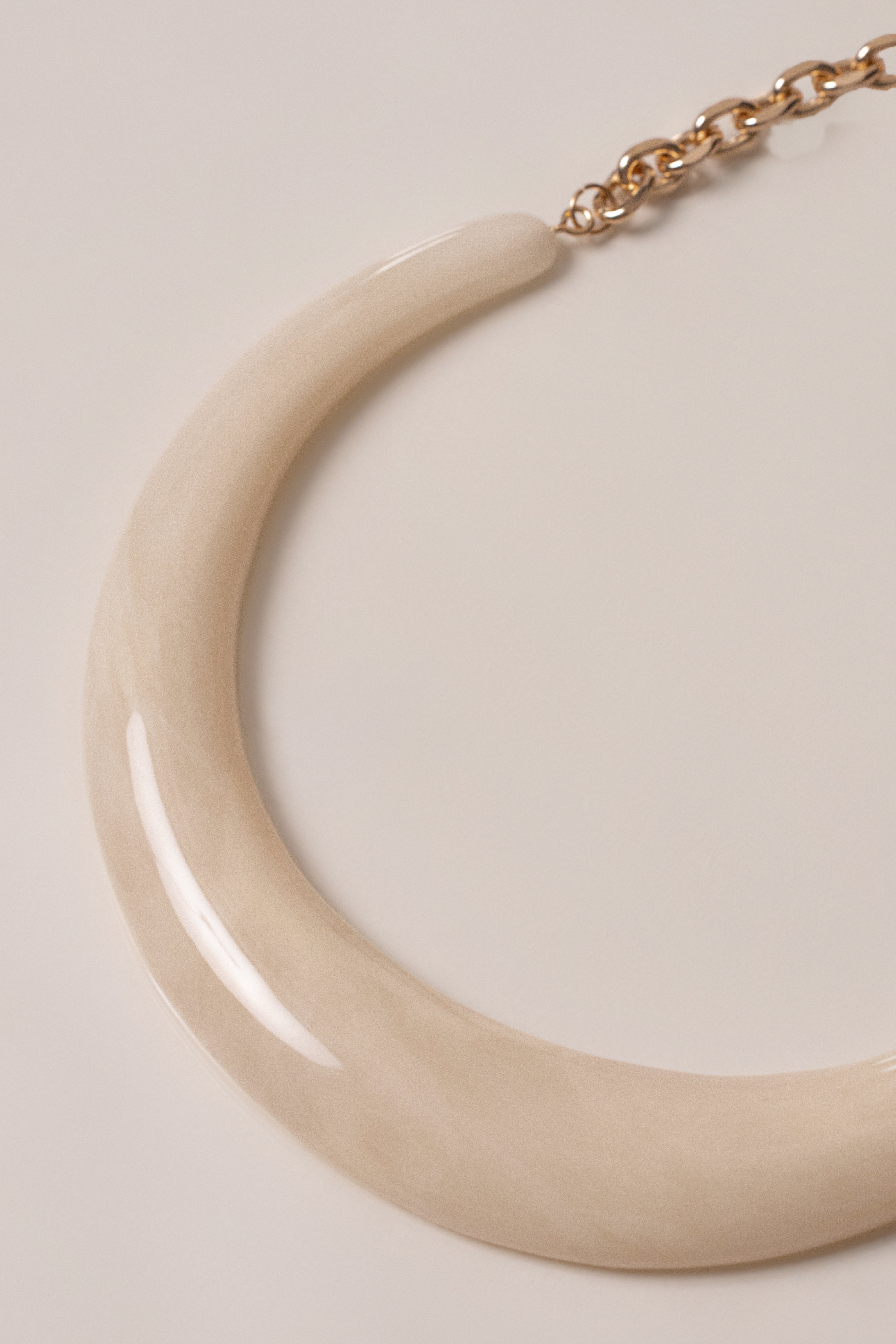 Ivory opaline collar necklace by JLUXLABEL, elegant jewelry piece featuring a smooth opaline design on a delicate collar.