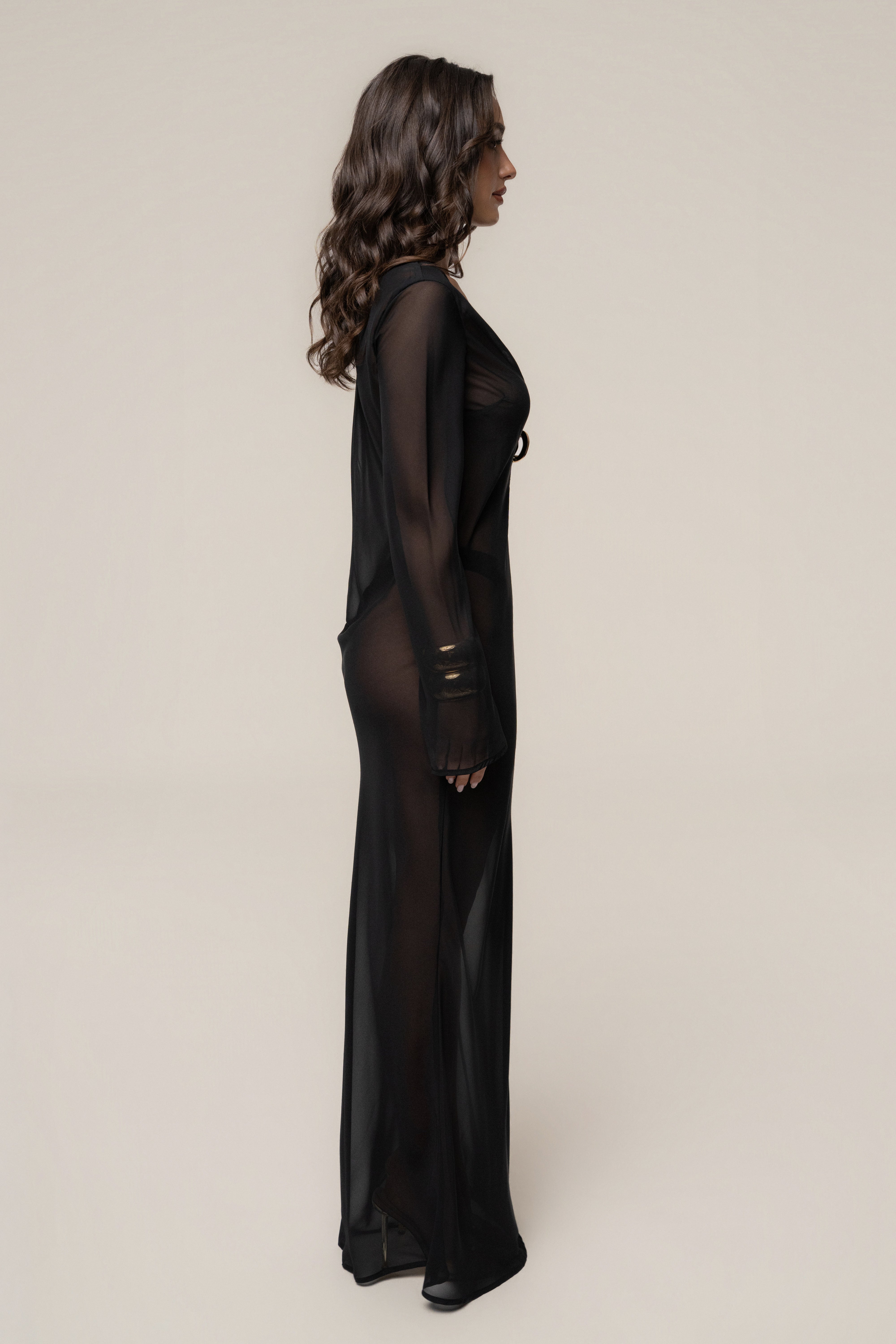 Black medallion cover-up maxi dress from JLUXLABEL featuring flowy fabric and stylish design, perfect for beach or casual wear.
