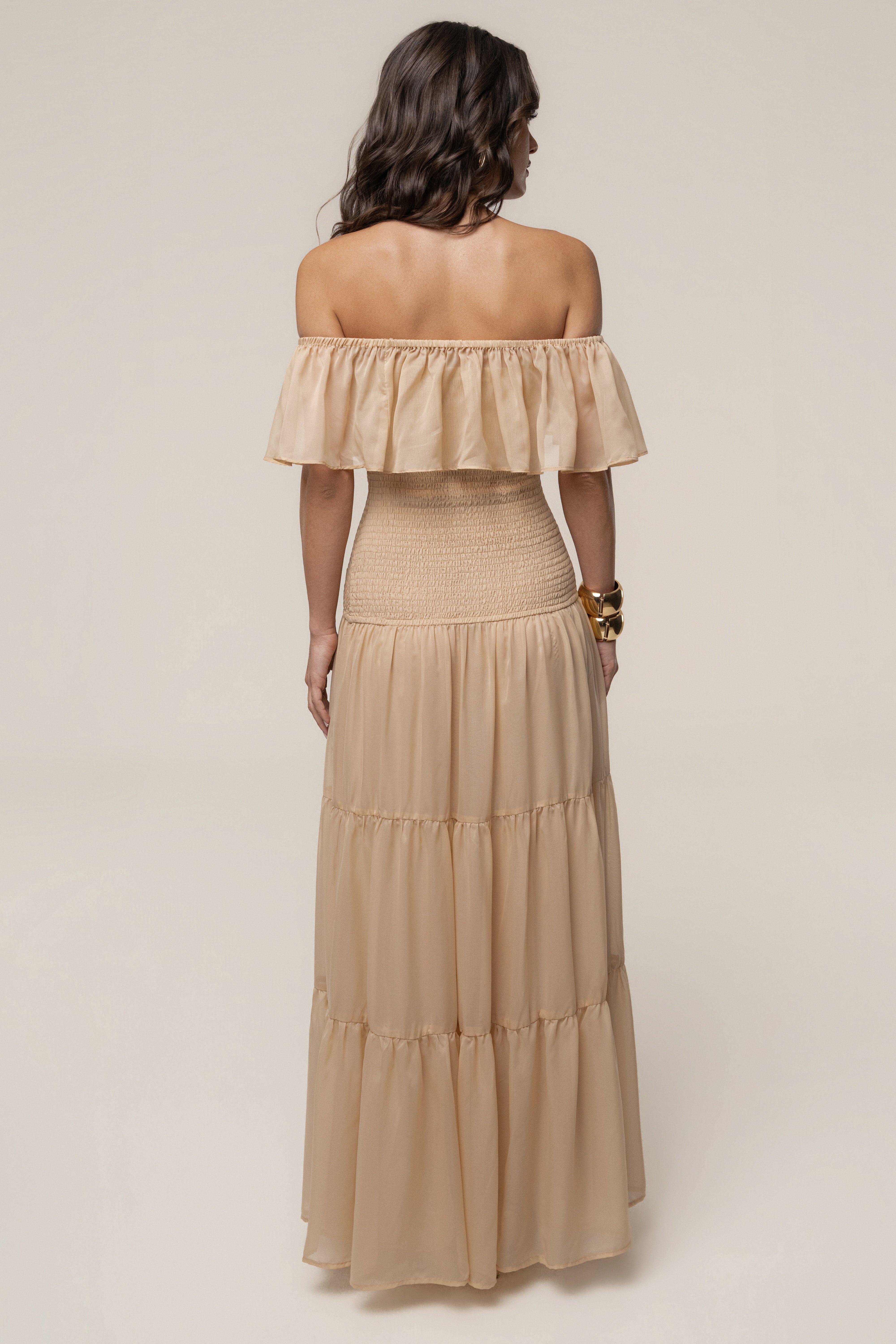 Sand Seaside Drift Maxi Dress by JLUXLABEL, flowing maxi dress with a relaxed seaside-inspired design and lightweight fabric.