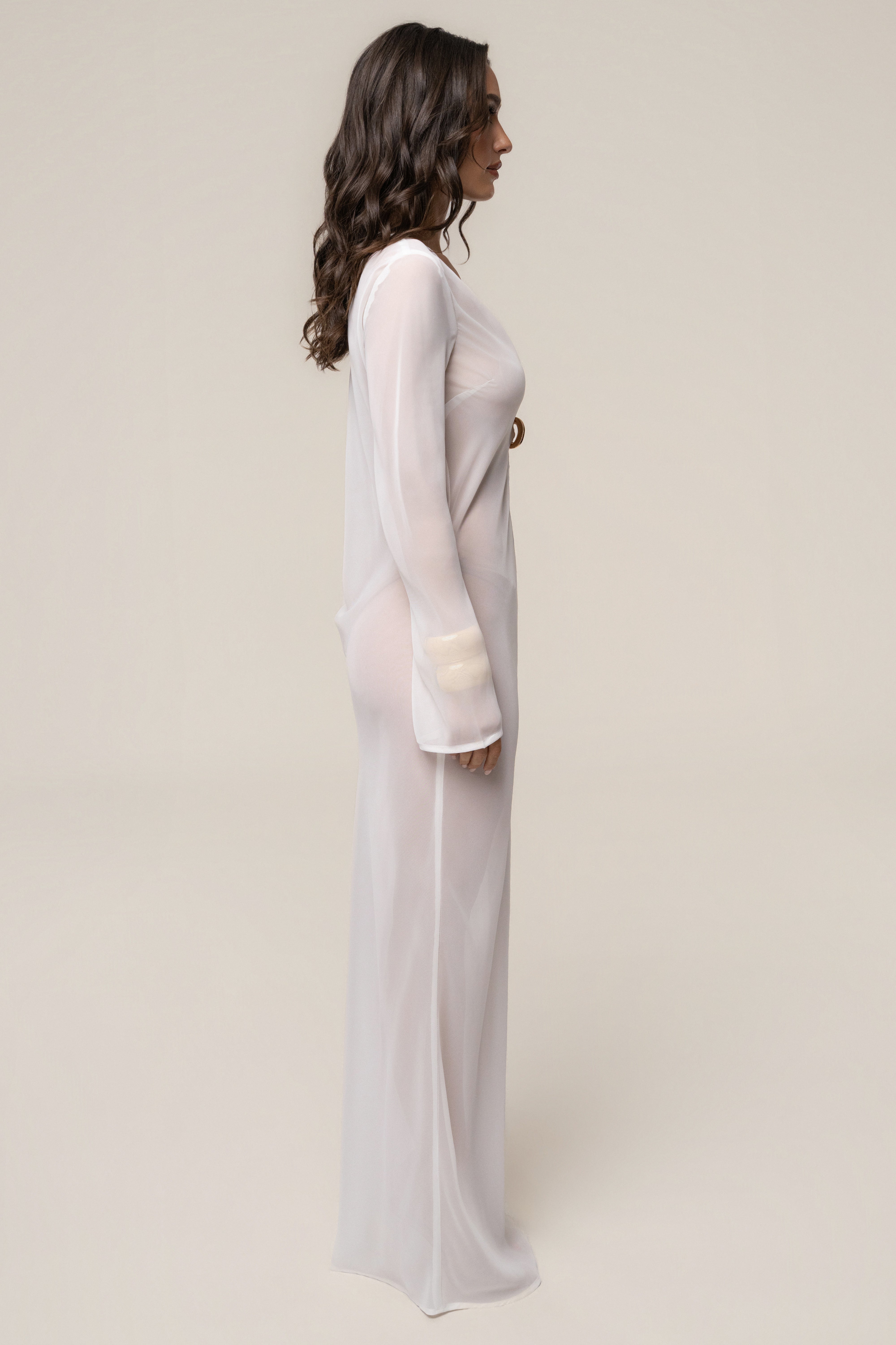 Ivory medallion cover-up maxi dress by JLUXLABEL, flowing dress with intricate medallion pattern, perfect for beach or resort wear