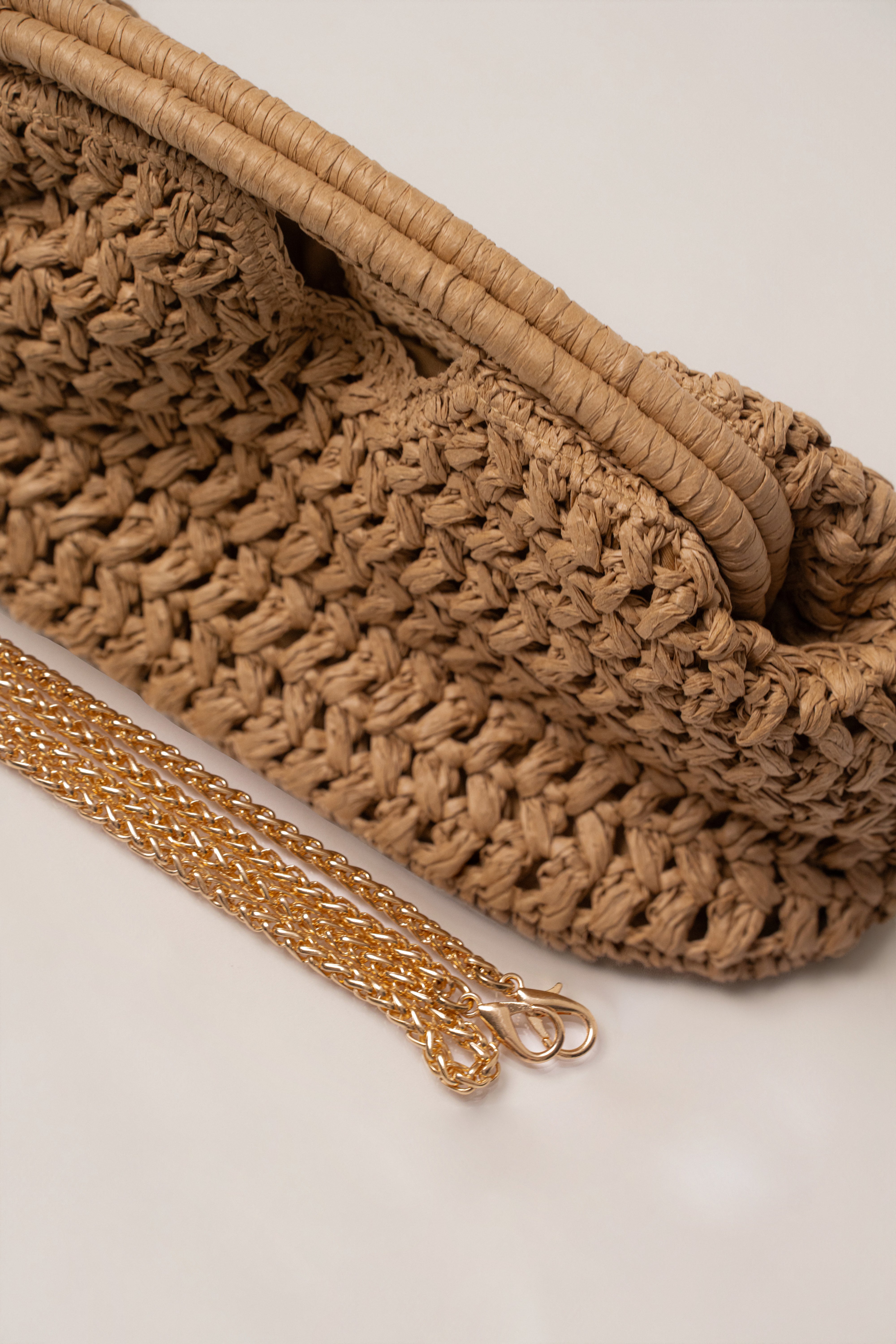 Natural Casa Sol straw bag by JLUXLABEL featuring woven straw design and leather accents, perfect for casual accessories.