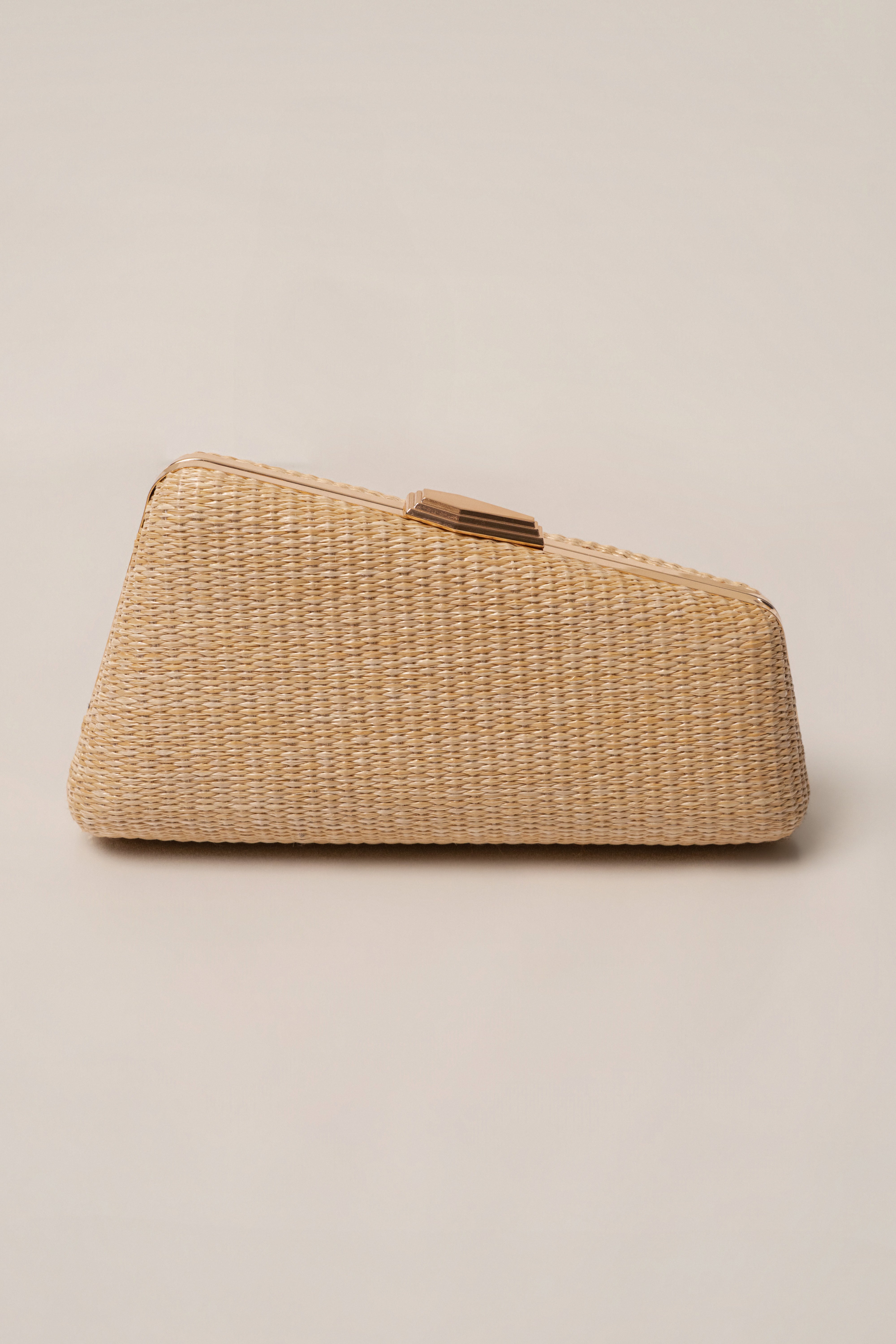 JLUXLABEL Natural Champagne Nights clutch bag, elegant accessories with a sleek design and champagne-colored finish.