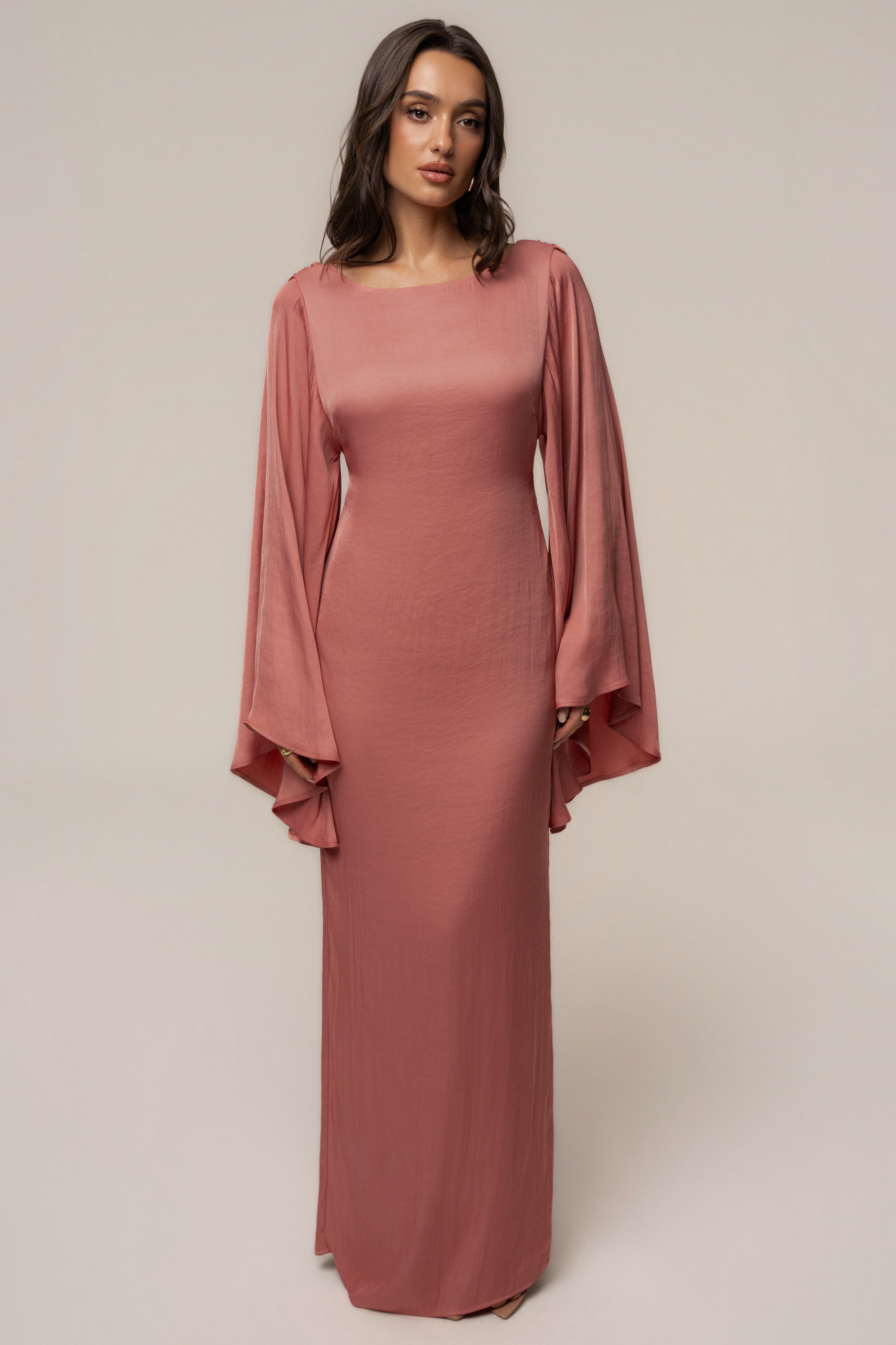 Pink peach soft cotton maxi dress by JLUXLABEL featuring a flowy silhouette and casual style.