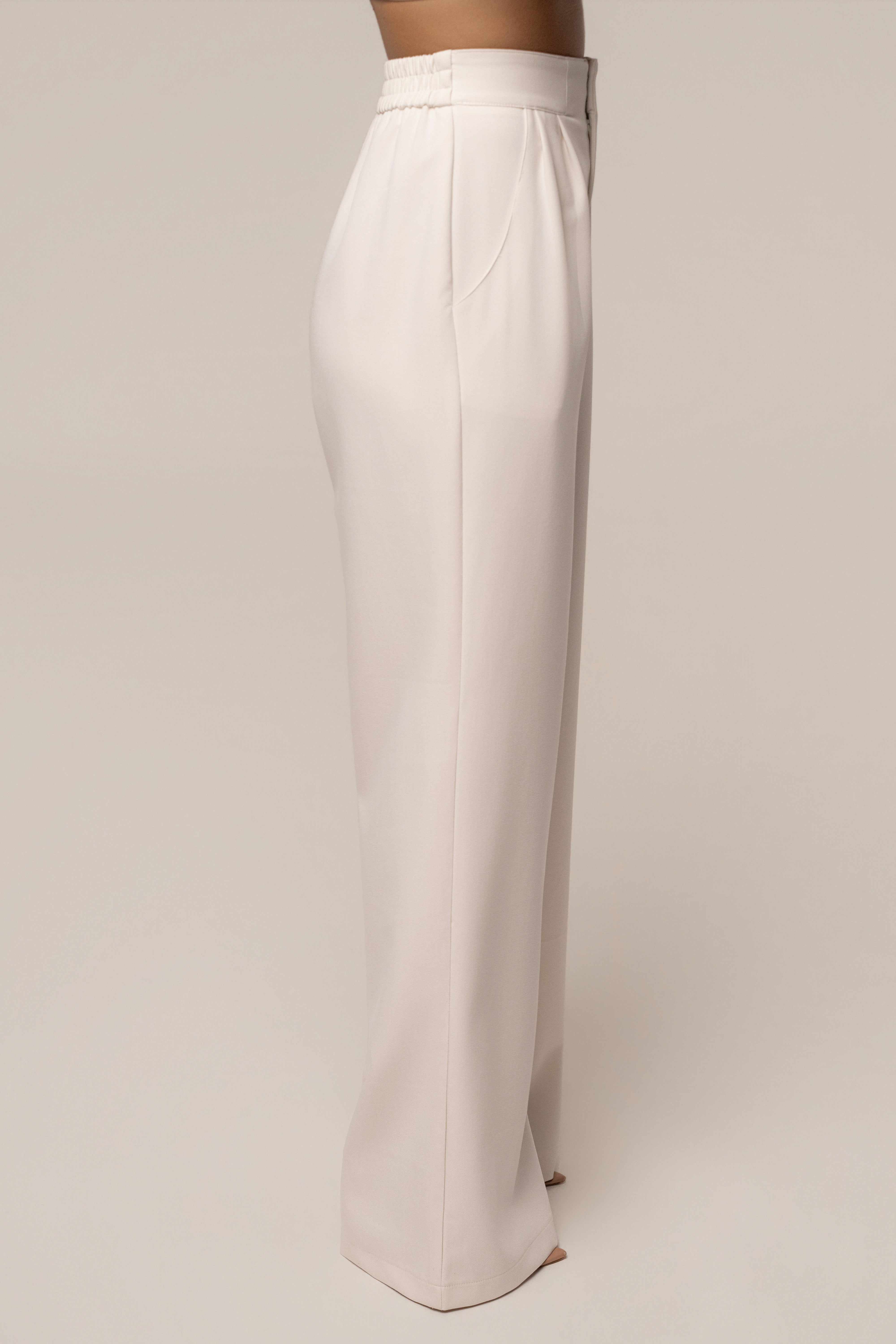 Ivory tailored trousers from JLUXLABEL, stylish and fitted bottoms with a sleek design for a polished look