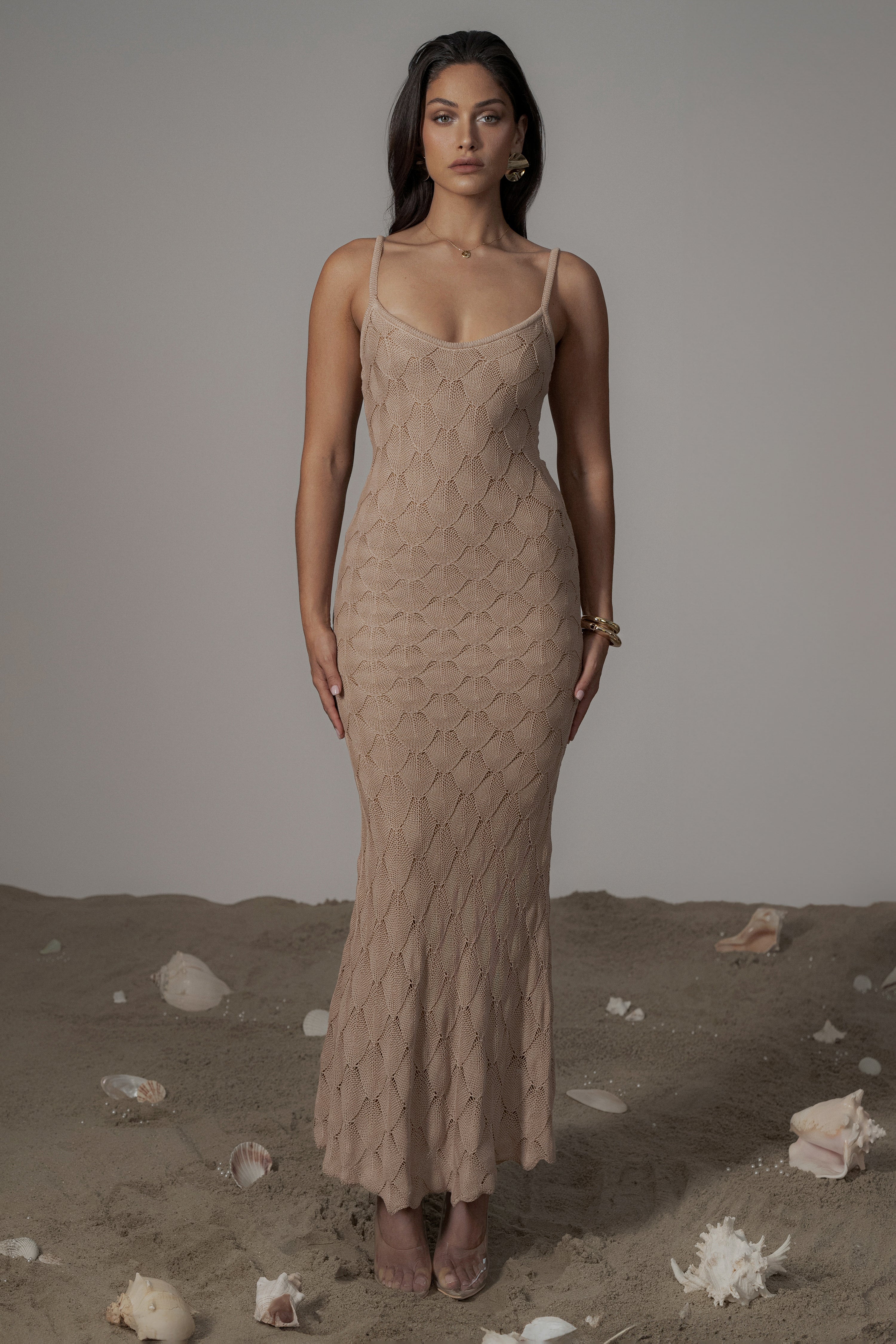 Sand Gabriela Knit Maxi Dress - JLUXLABEL