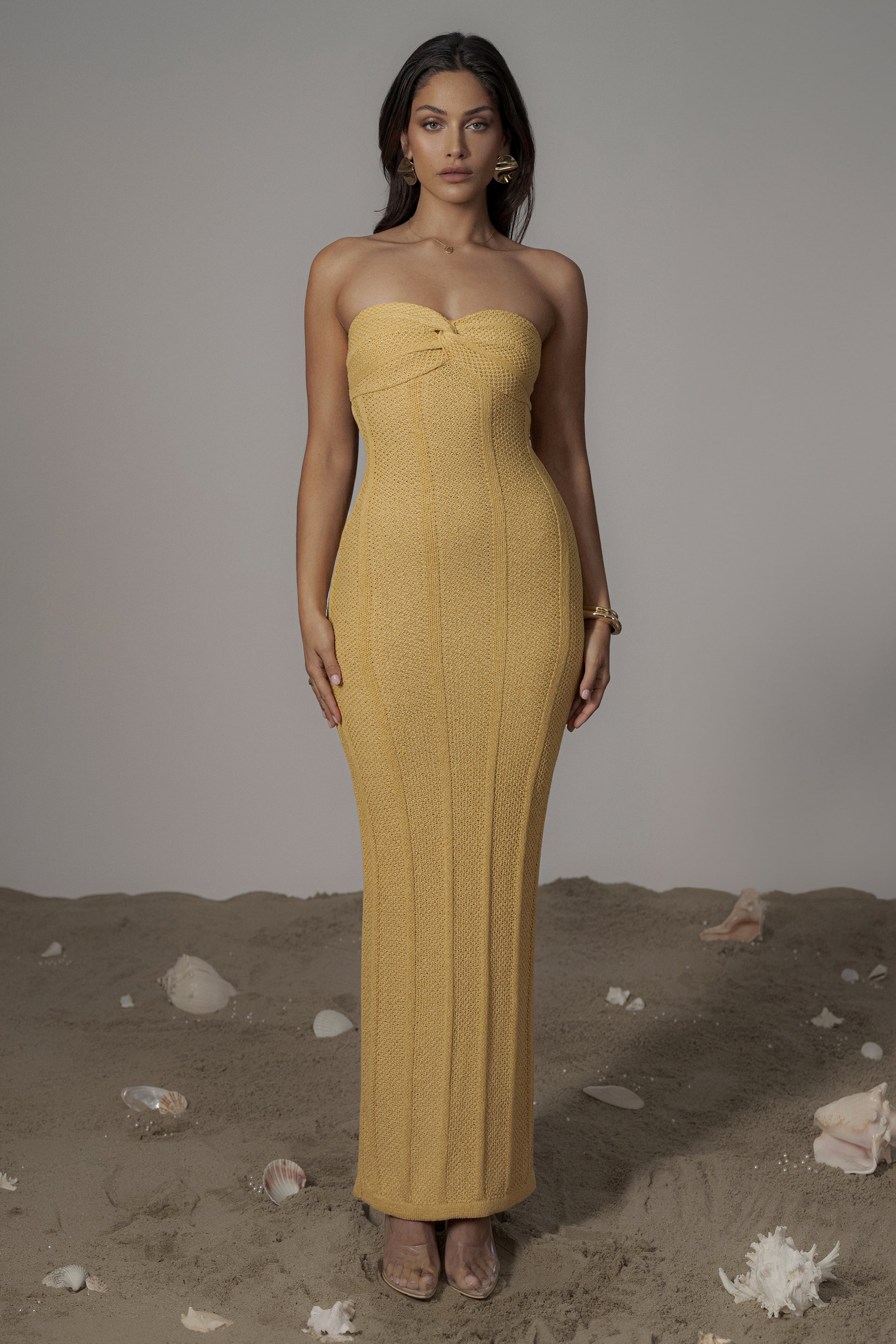 Yellow Blanca Strapless Maxi Dress Yellow Blanca Strapless Maxi Dress