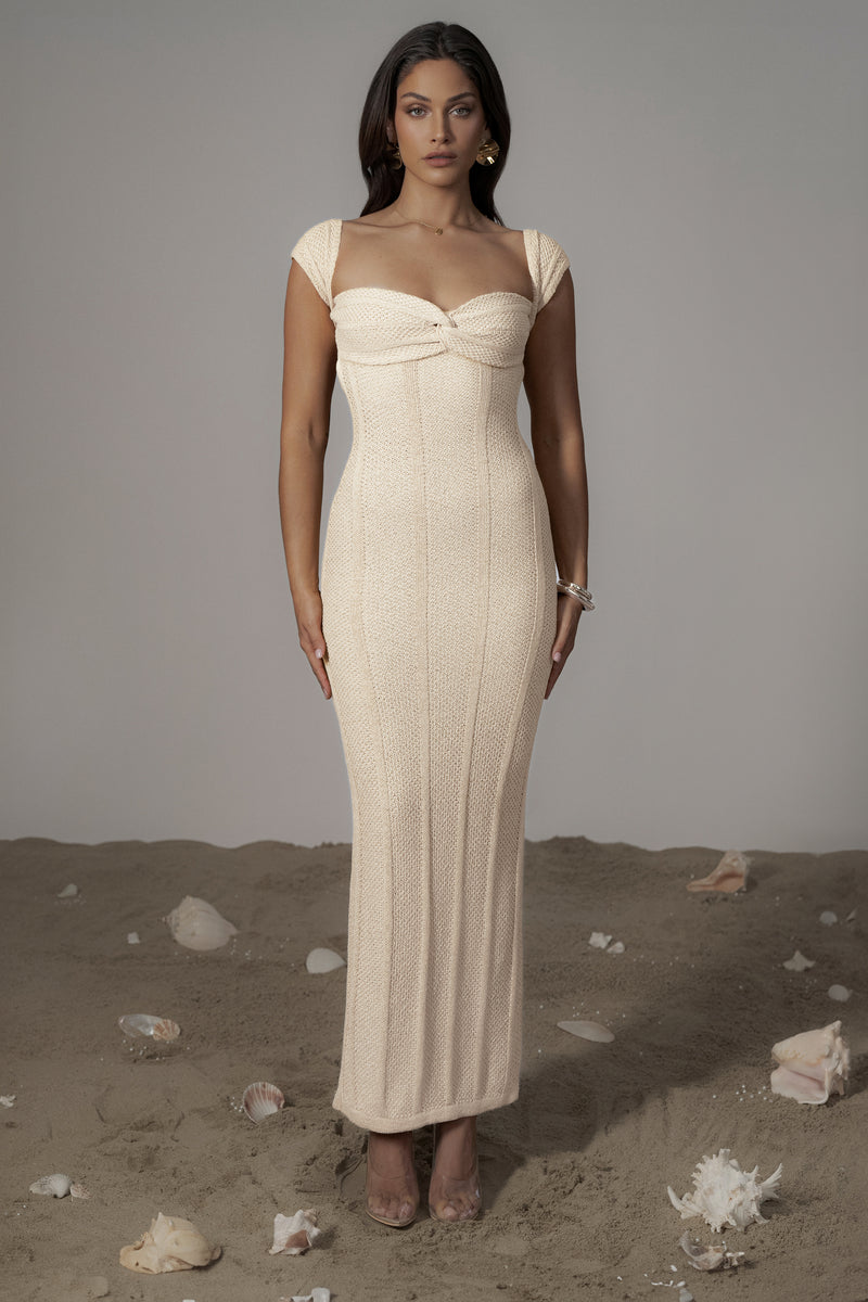 Ivory Blanca Strapless Maxi Dress
