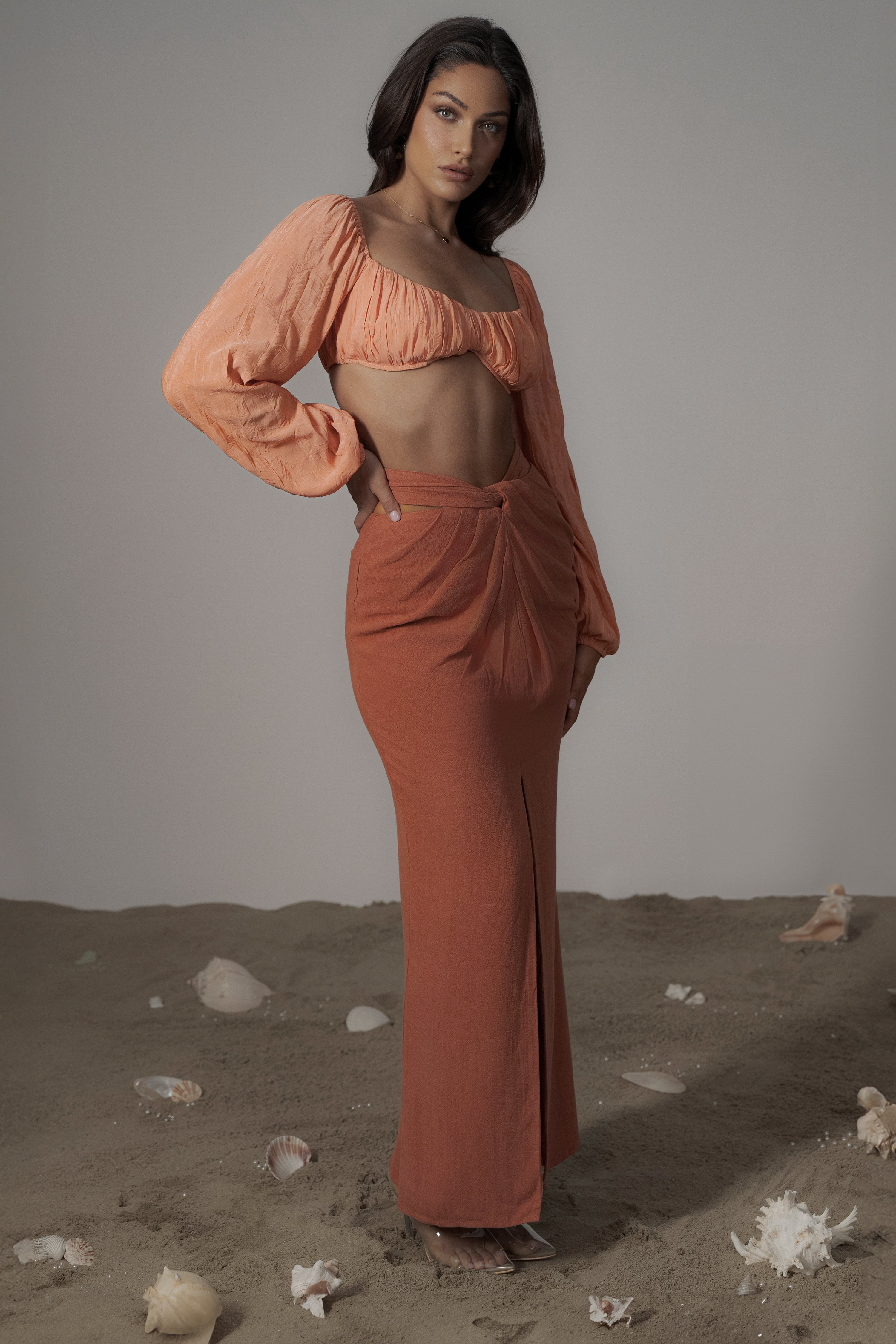 Coral Carey Long Sleeve Top - JLUXLABEL