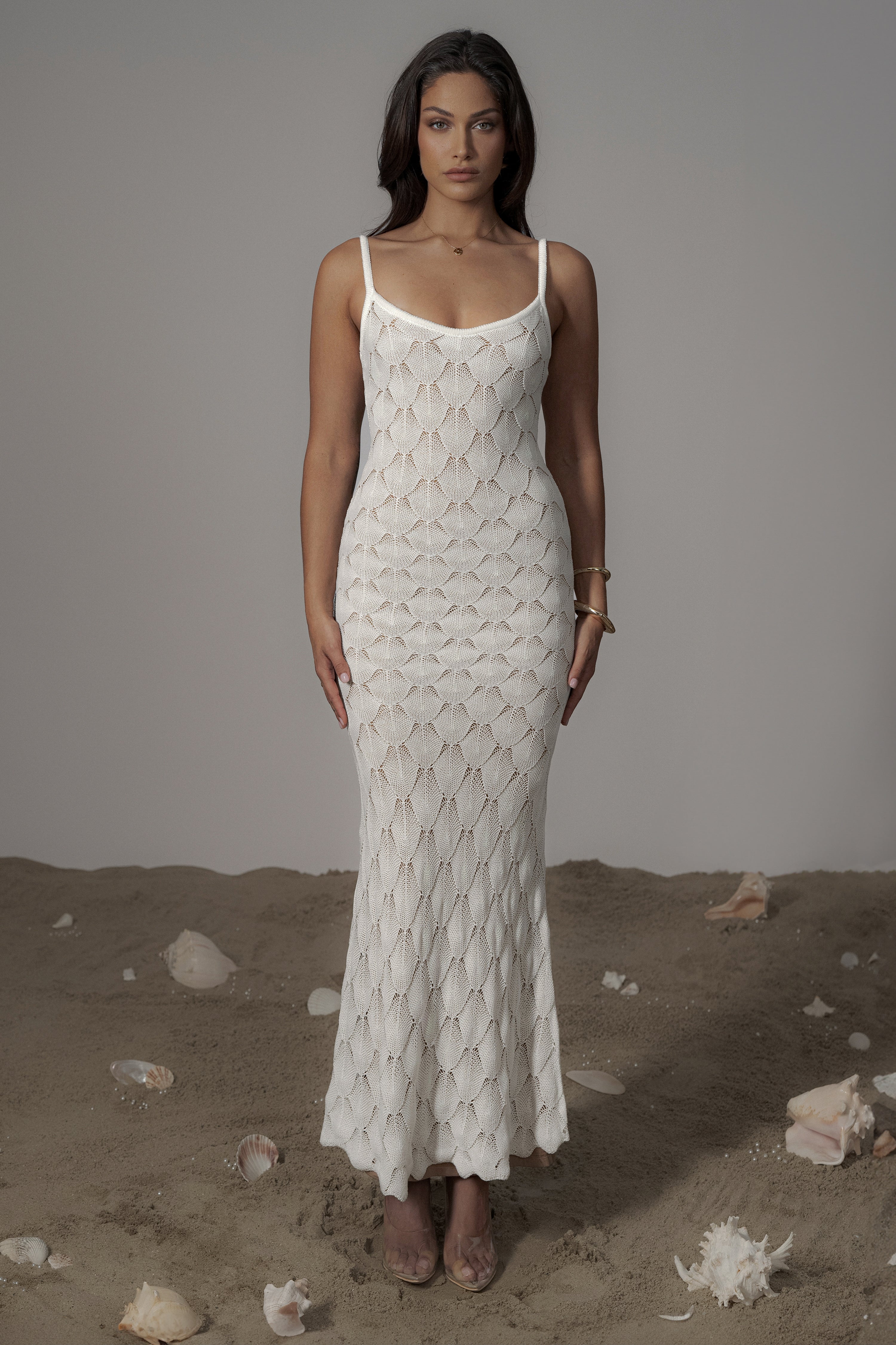 Ivory Gabriela Knit Maxi Dress - JLUXLABEL