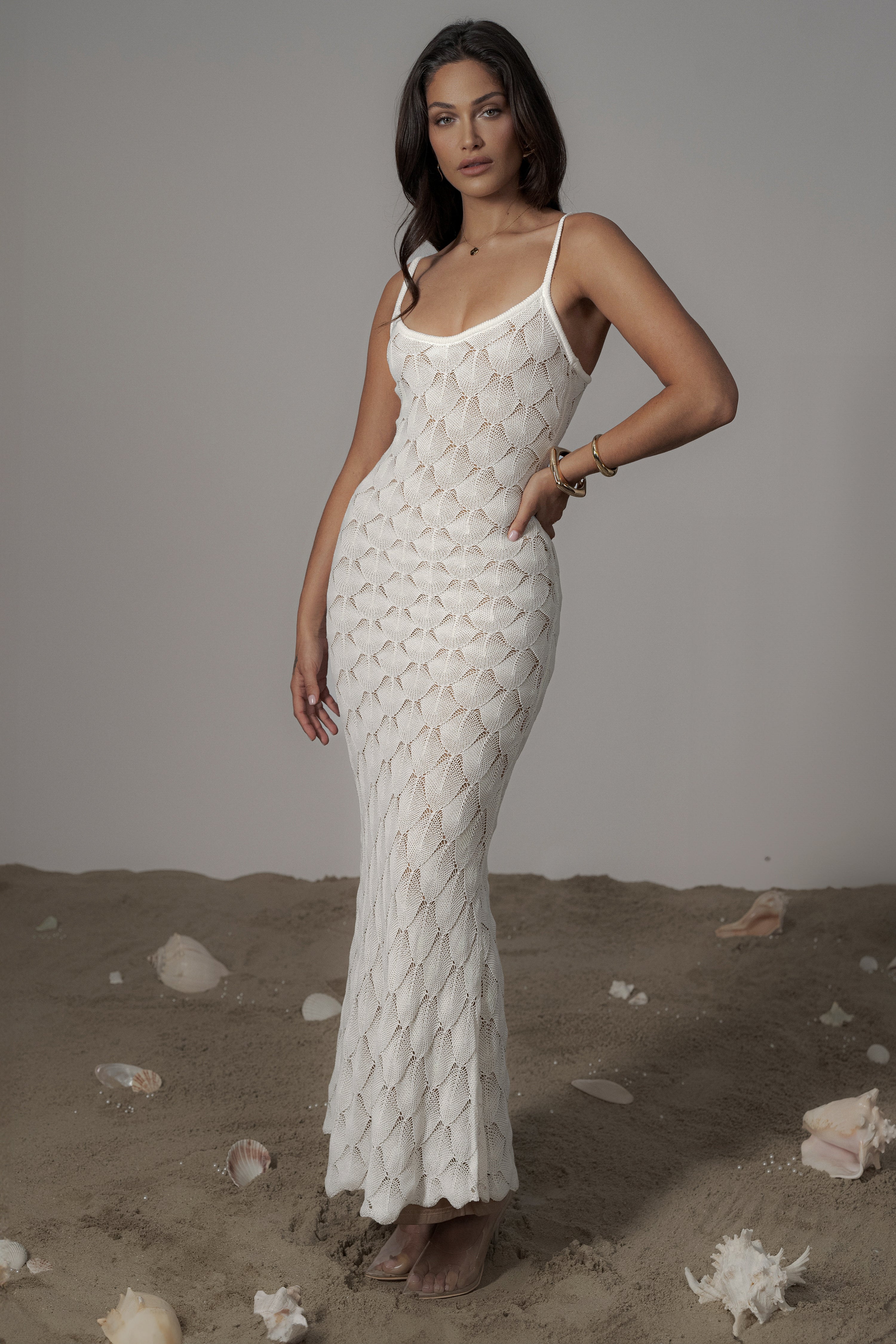 Ivory Gabriela Knit Maxi Dress - JLUXLABEL