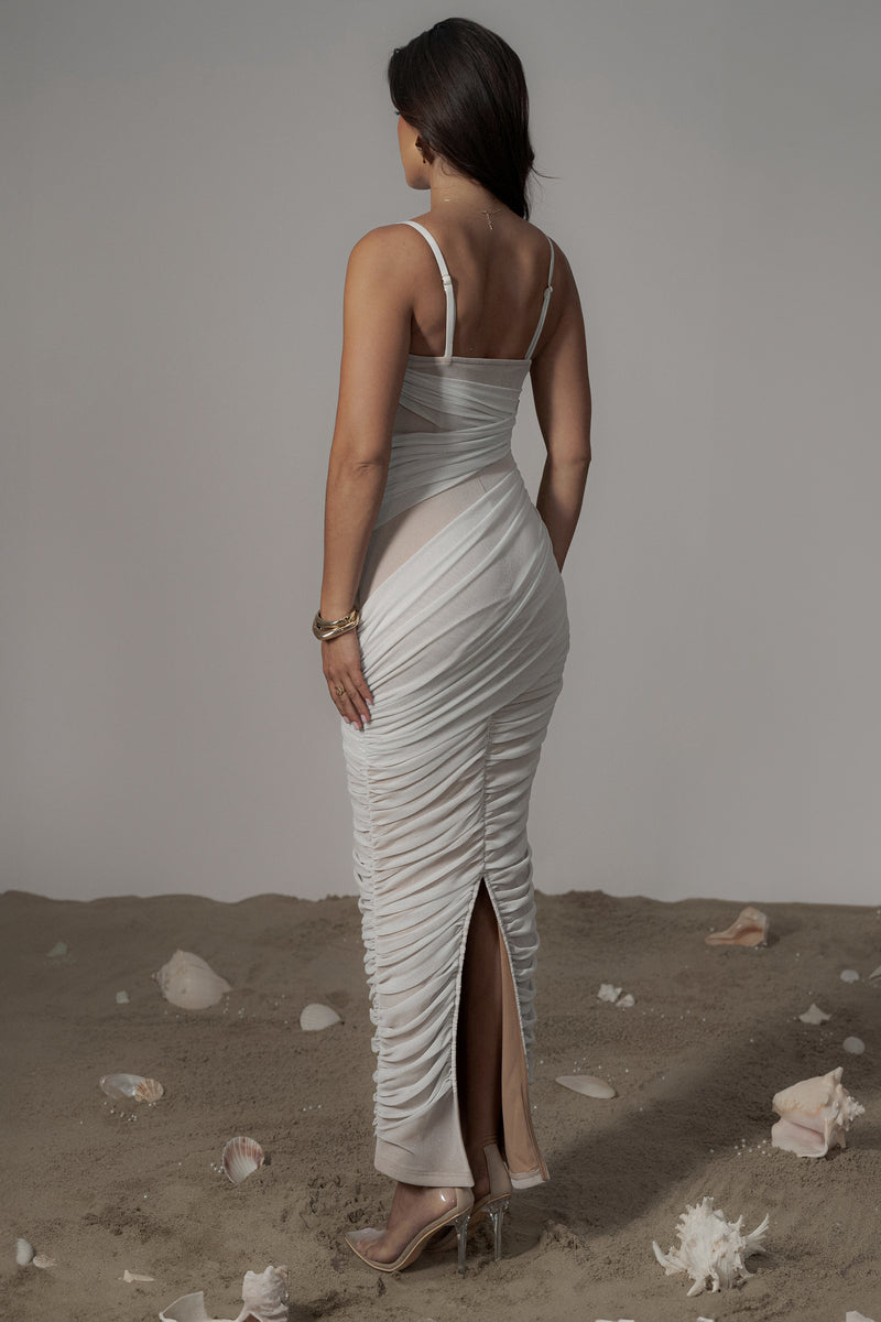 Ivory Catalina Lurex Knit Maxi Dress