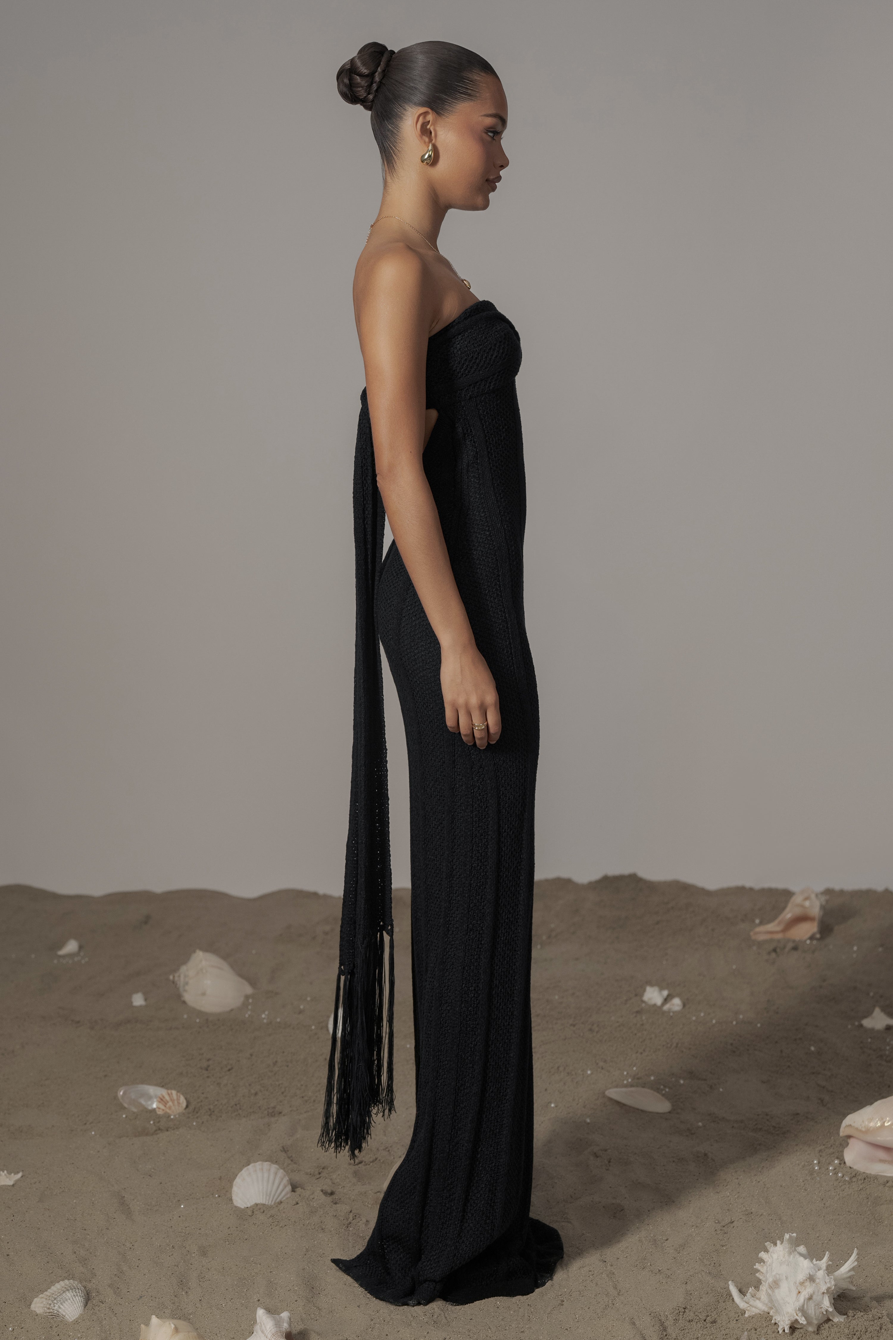 Black Blanca Strapless Maxi Dress - JLUXLABEL