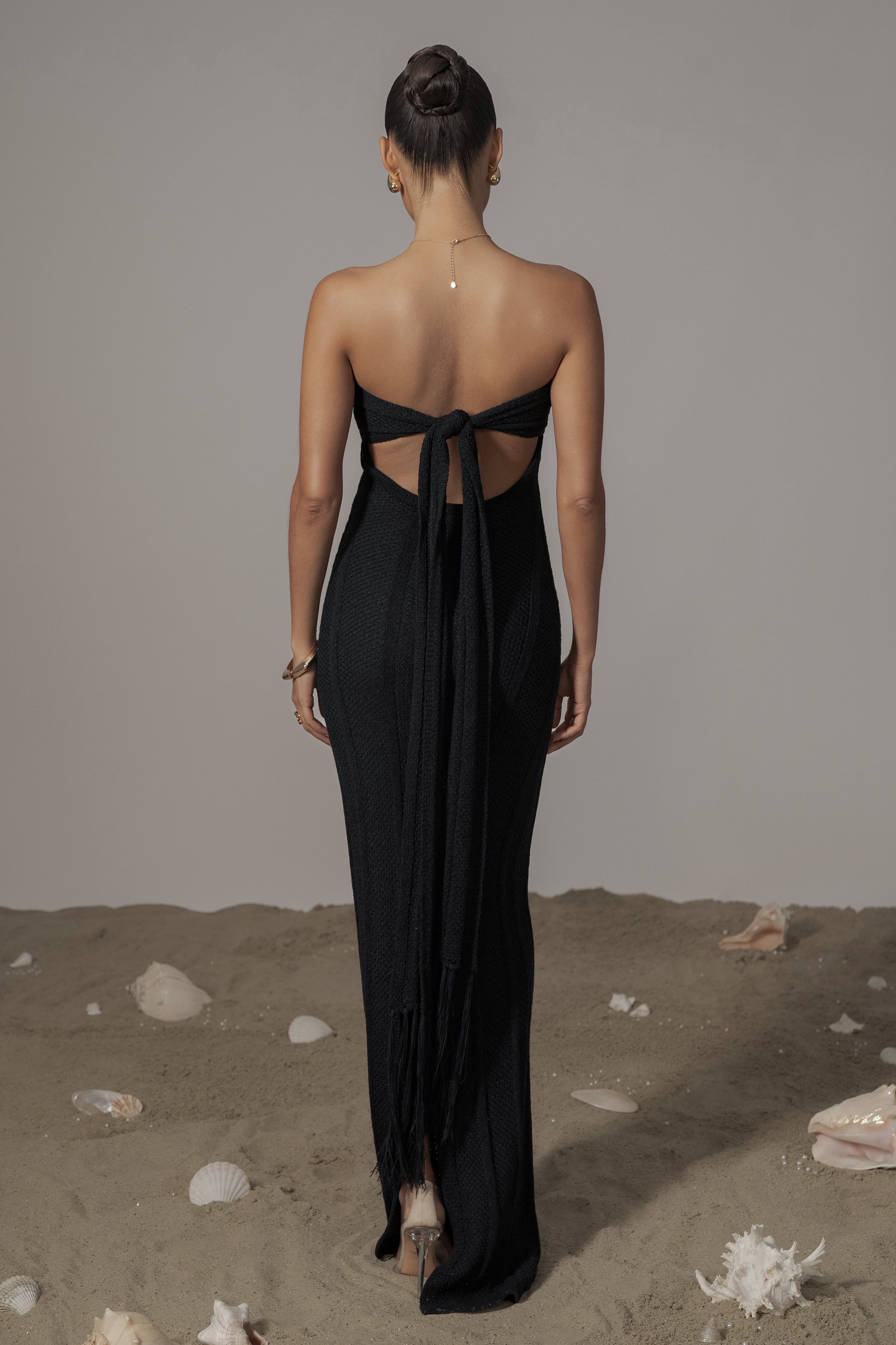 Black Blanca Strapless Maxi Dress - JLUXLABEL