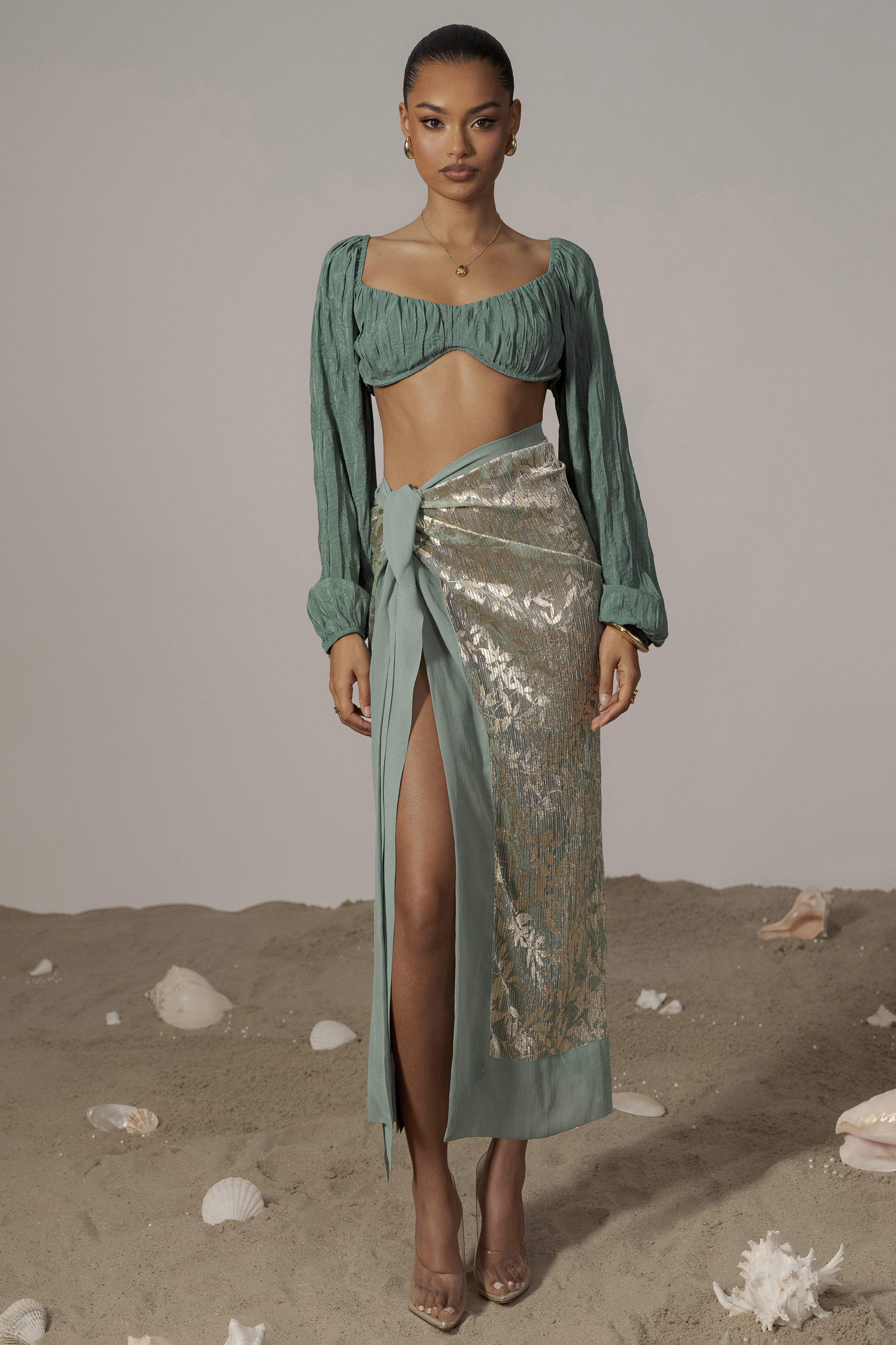 Teal Carey Long Sleeve Top - JLUXLABEL