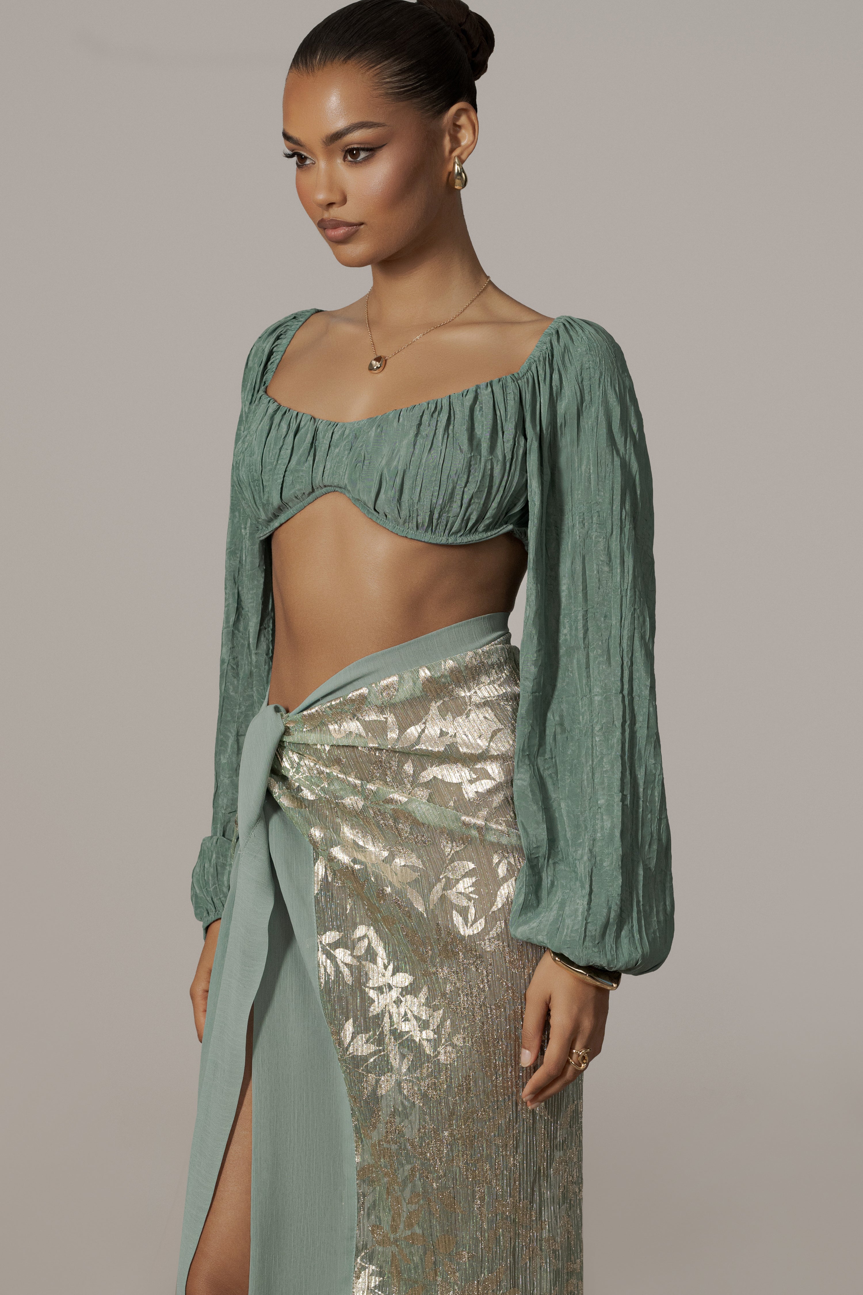 Teal Carey Long Sleeve Top - JLUXLABEL