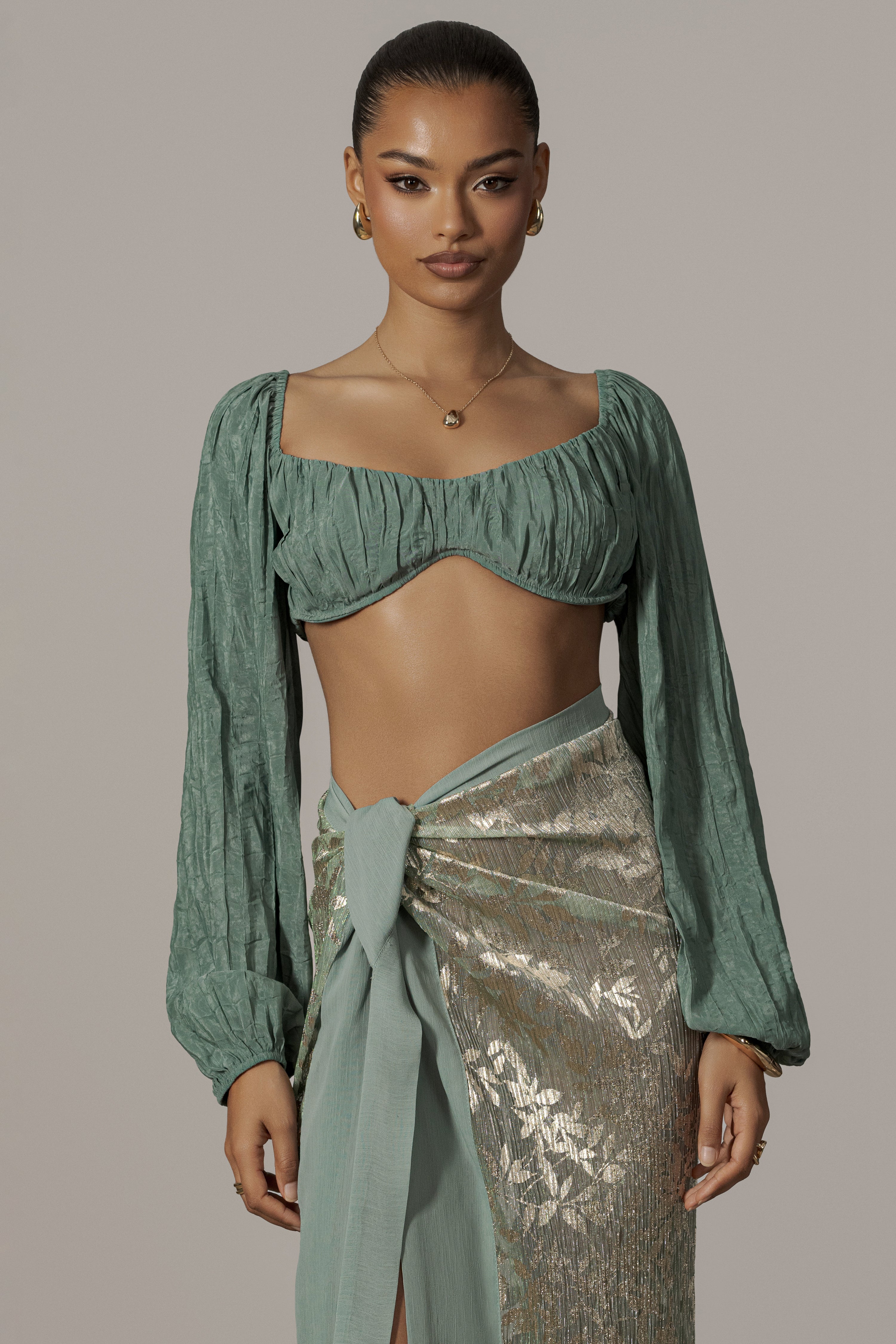 Teal Carey Long Sleeve Top - JLUXLABEL