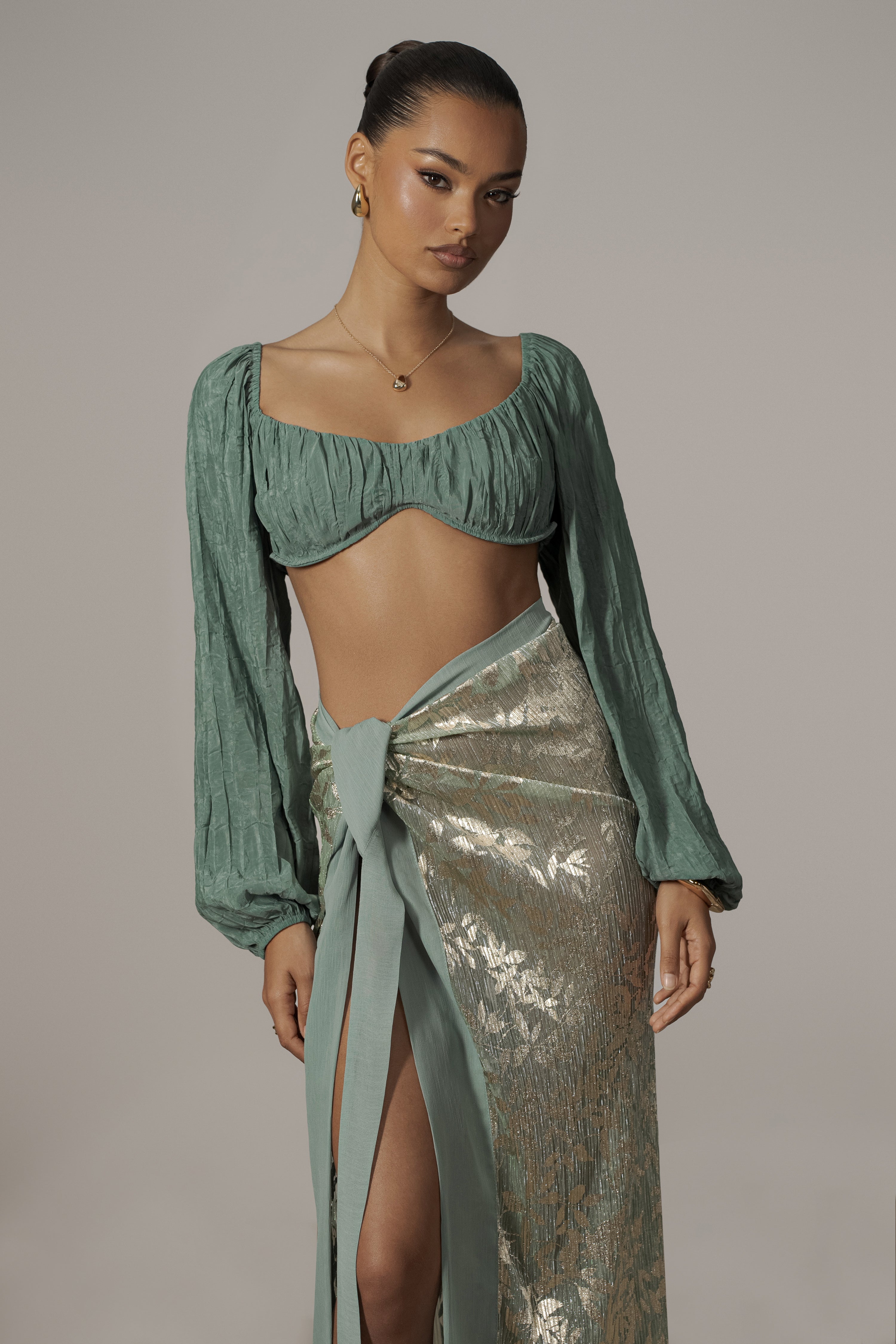 Teal Carey Long Sleeve Top - JLUXLABEL