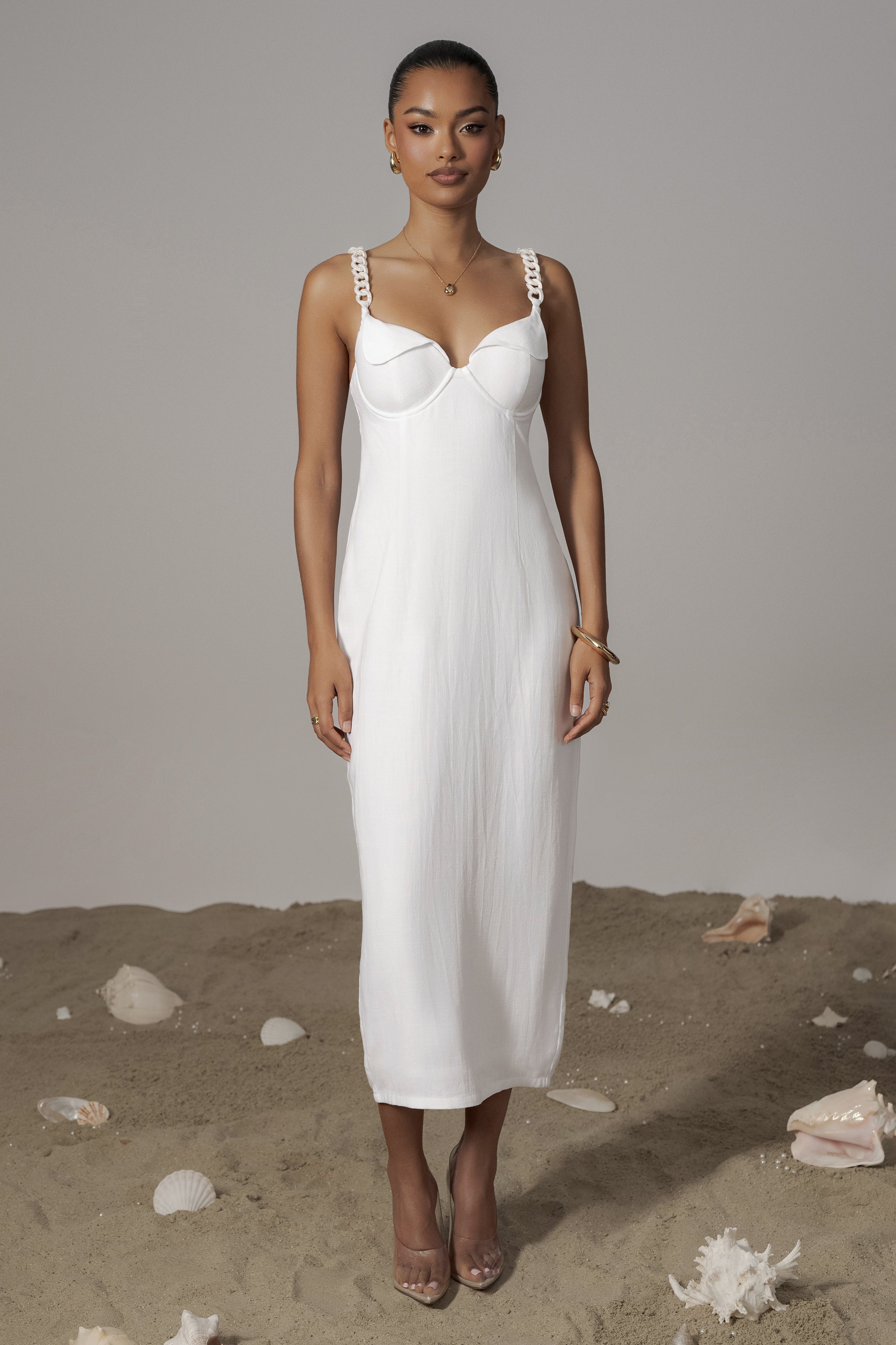 Ivory Secret Hideout Linen Dress - JLUXLABEL