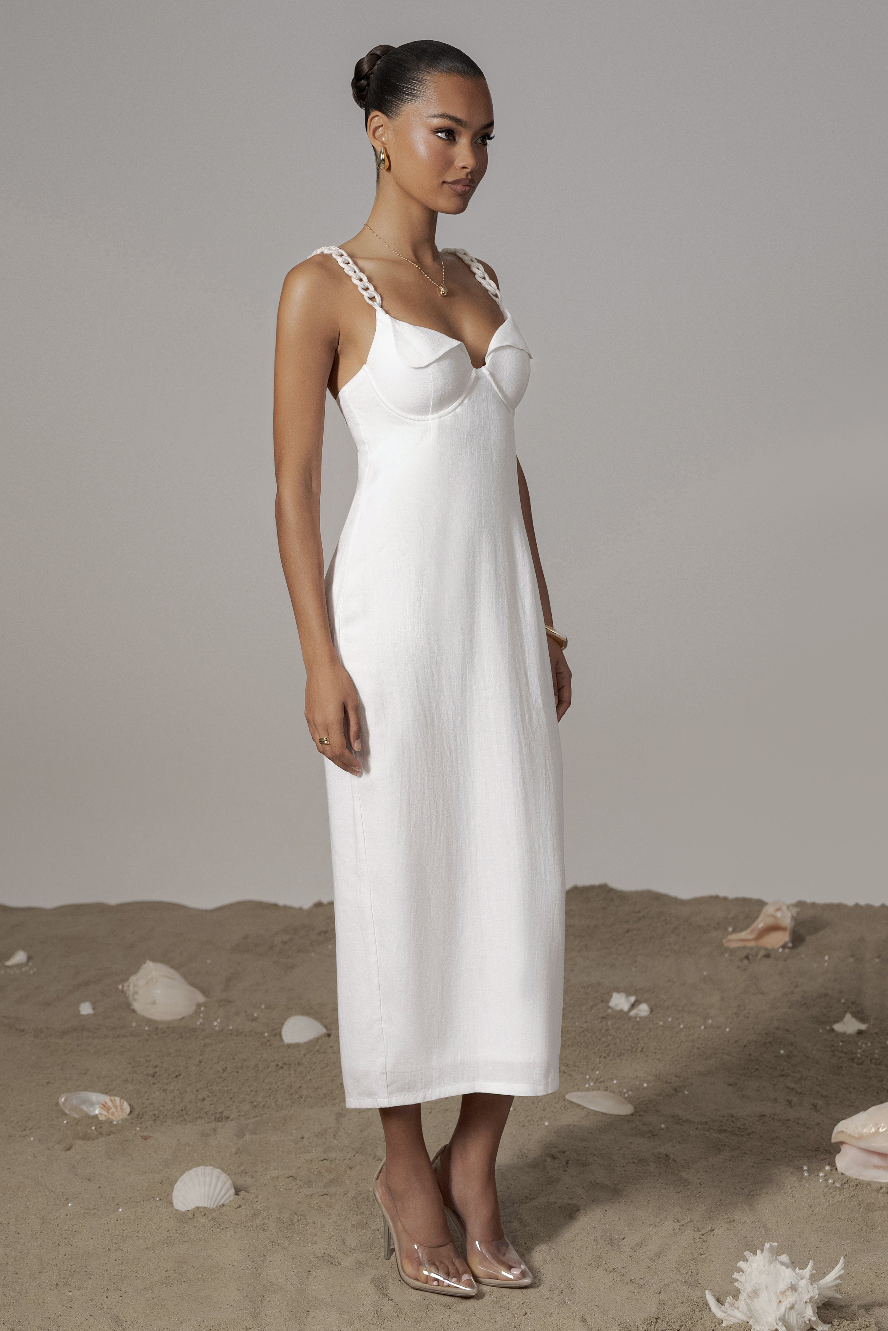 Ivory Secret Hideout Linen Dress - JLUXLABEL